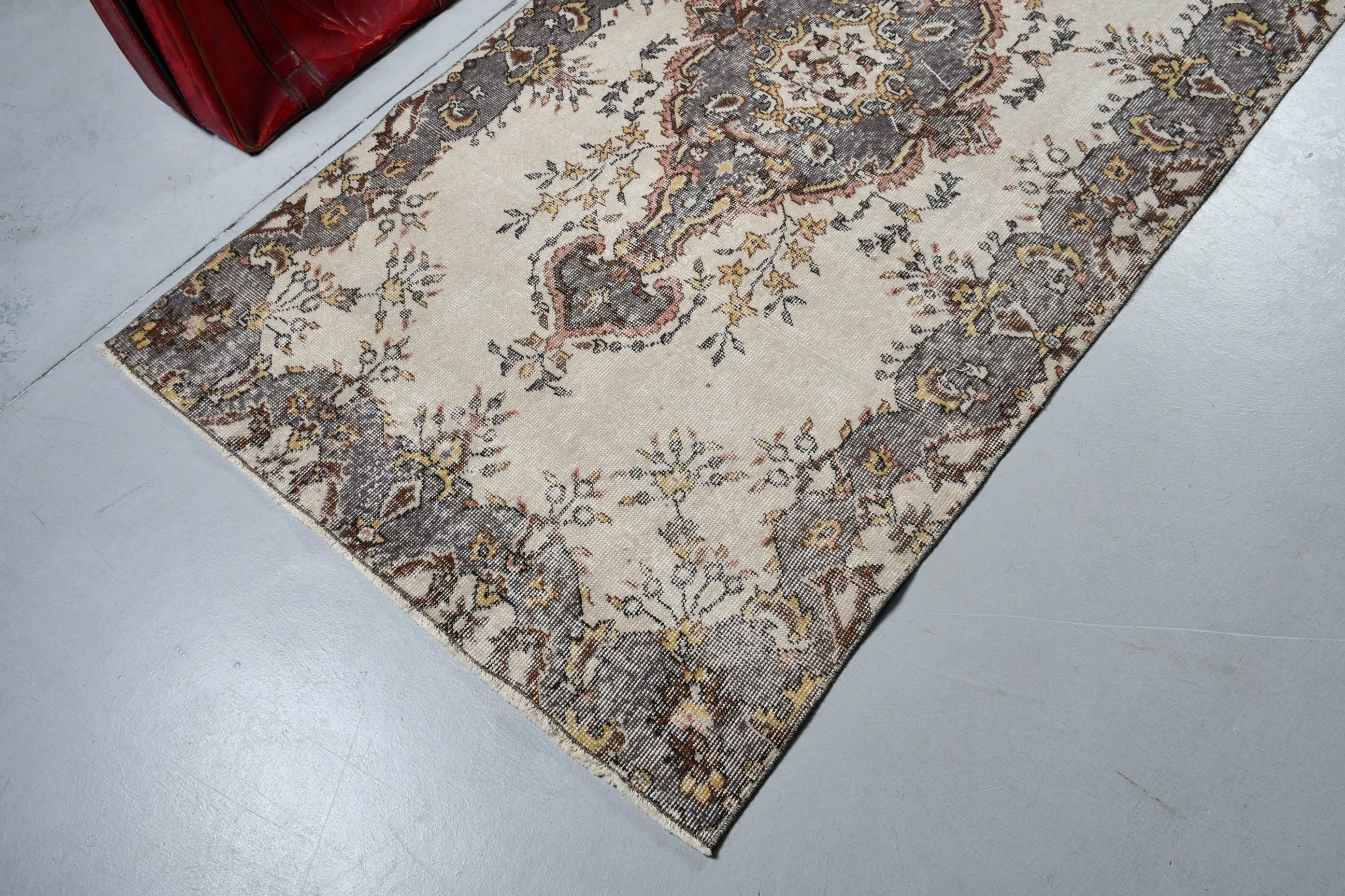 Floor Rug, Beige Oriental Rug, Rugs for Indoor, Turkish Rug, Moroccan Rug, Vintage Rugs, Kitchen Rugs, 3.7x7 ft Area Rugs, Wool Rug