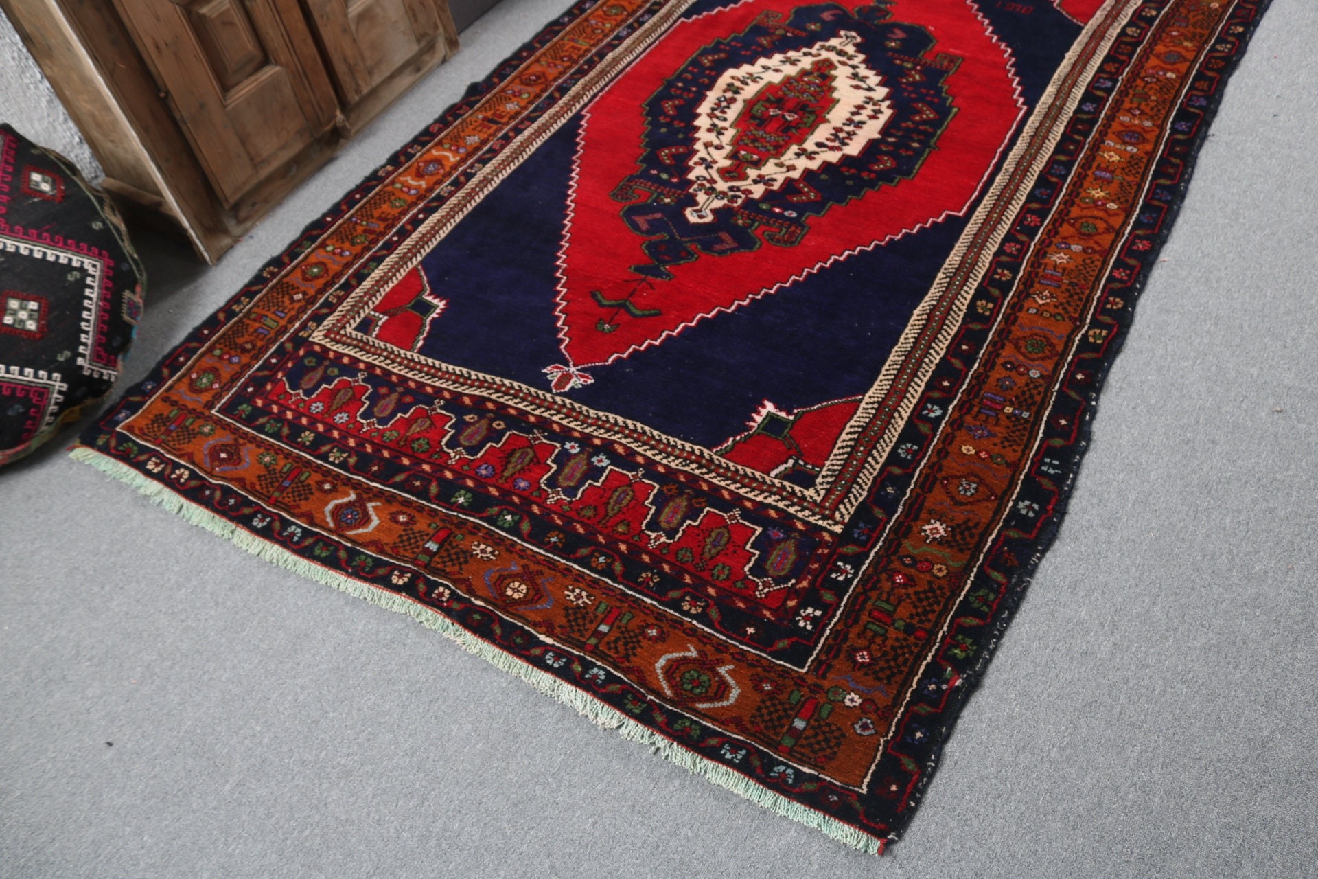 Büyük Vintage Halılar, Türk Halıları, Açıklama Halıları, Mavi Yatak Odası Halıları, Büyük Boho Halıları, Boho Halısı, 5,2x8,1 ft Büyük Halılar, Vintage Halılar