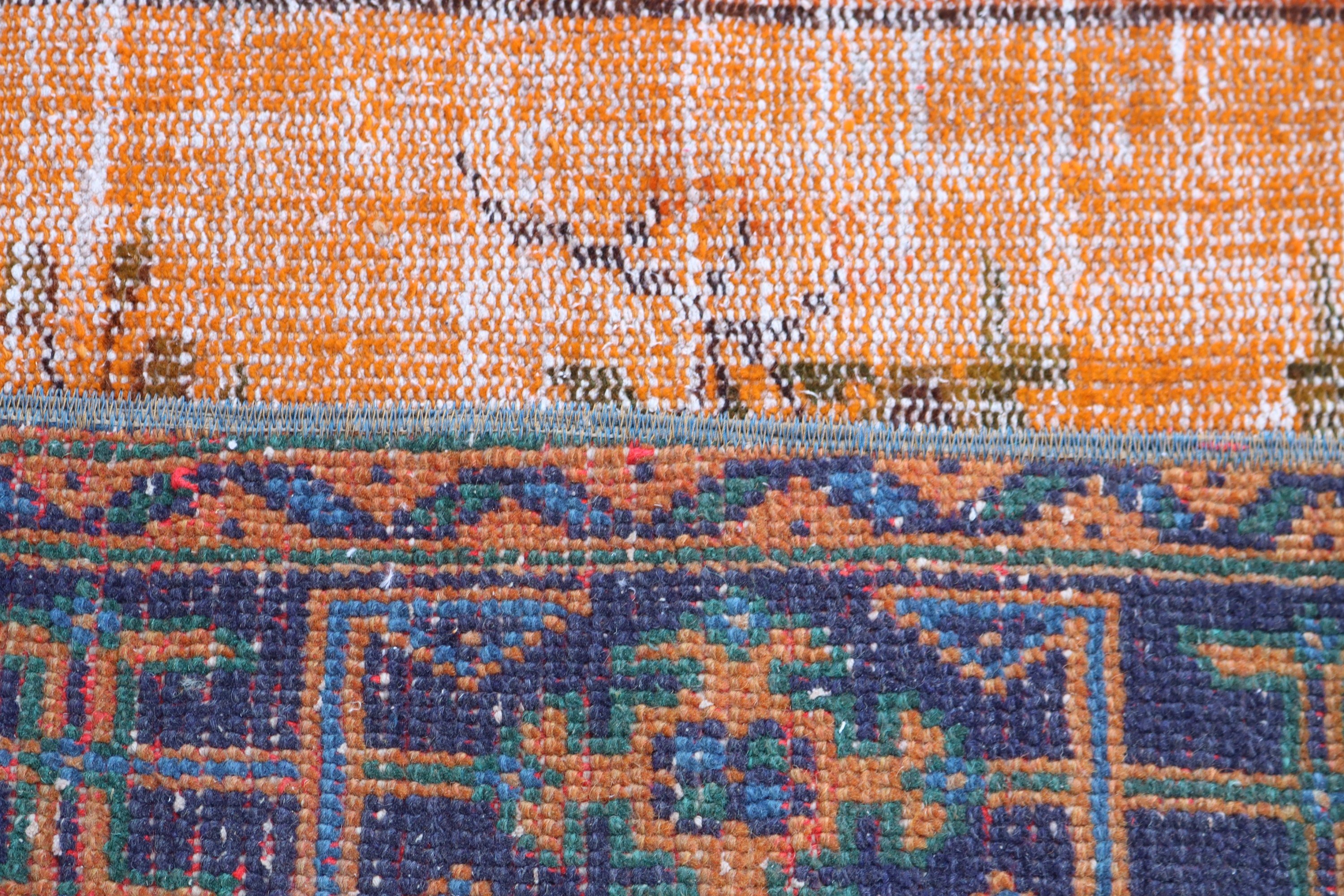 Turkish Rug, Floor Rugs, Rugs for Bedroom, Vintage Rug, 1.8x3.7 ft Small Rug, Wall Hanging Rug, Kitchen Rug, Blue Boho Rugs, Luxury Rugs