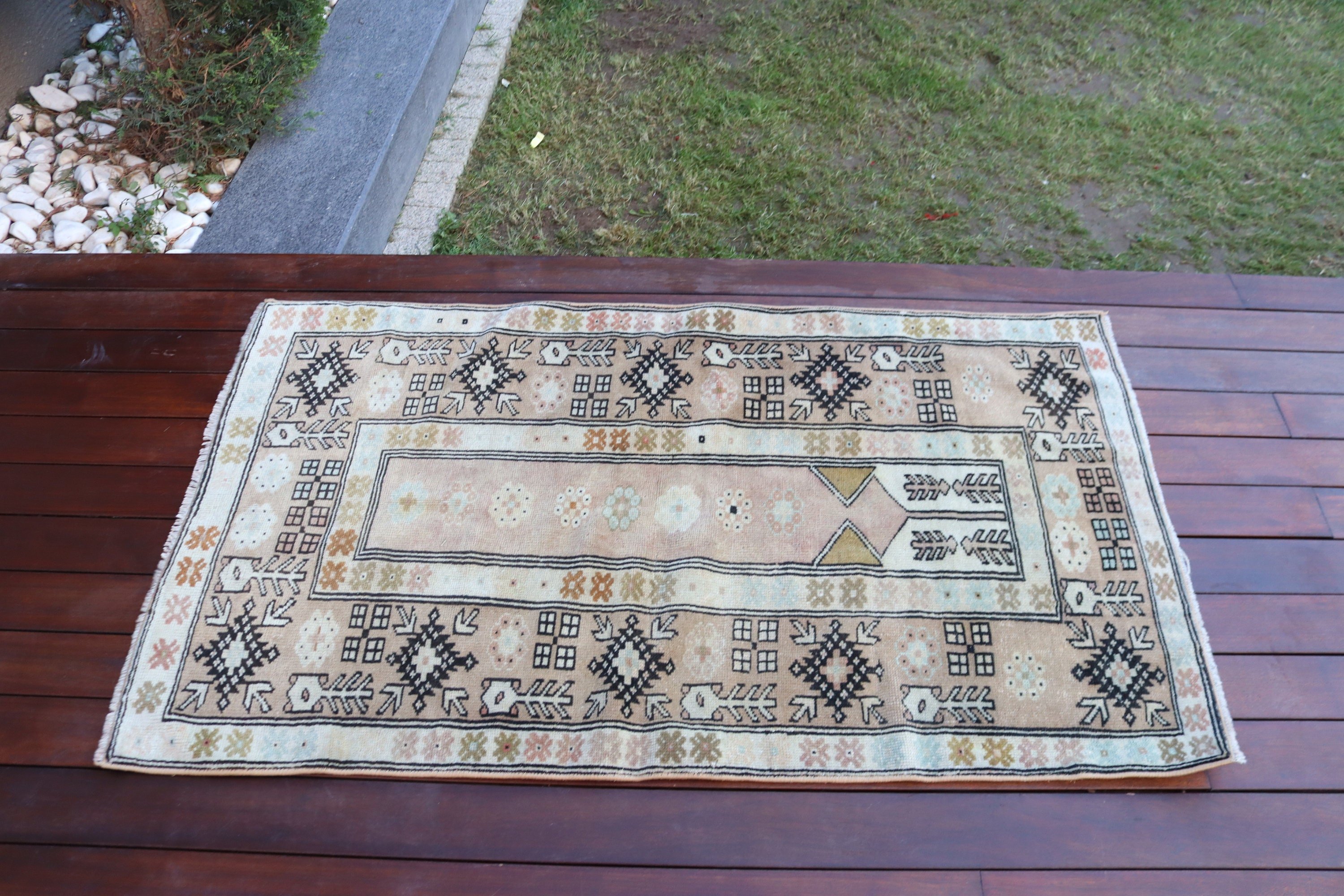 Office Rug, Turkish Rug, Bedroom Rug, Vintage Rugs, 2.7x4.5 ft Small Rugs, Oriental Rug, Small Area Rugs, Brown Antique Rugs, Entry Rugs