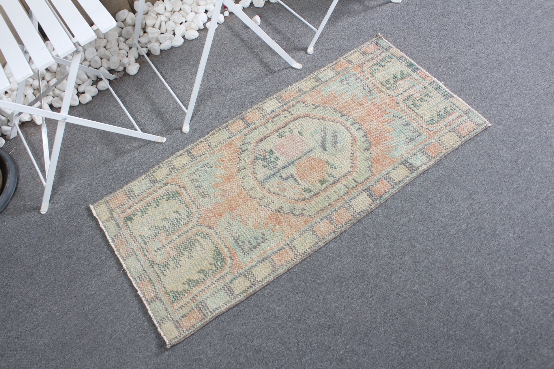 Vintage Rug, Custom Rug, Turkish Rugs, Bedroom Rug, Wall Hanging Rugs, Antique Rugs, Green Moroccan Rug, 1.7x3.6 ft Small Rug, Kitchen Rug