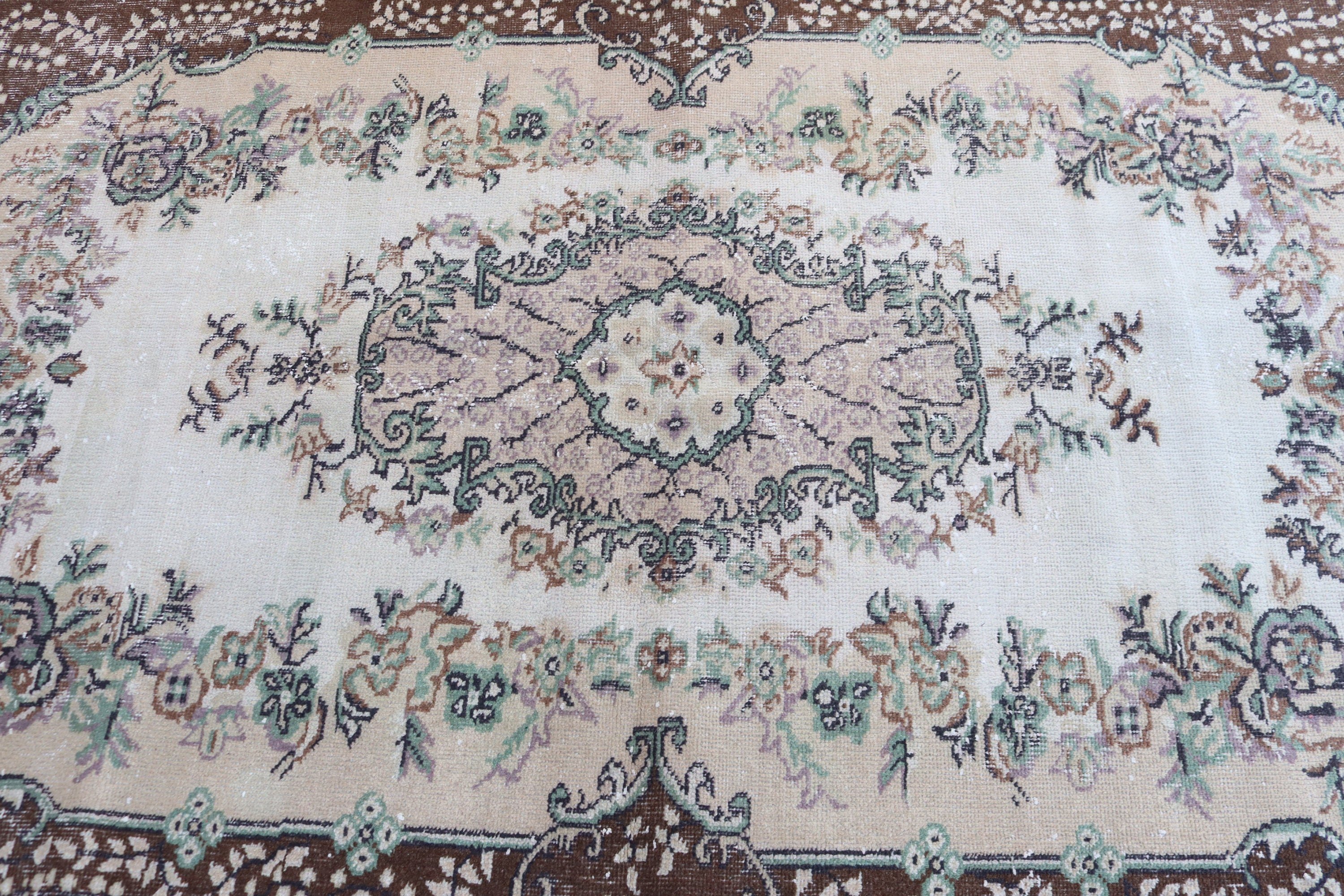 Bej Havalı Halılar, 4,1x6,9 ft Alan Halıları, Boho Alan Halısı, Vintage Halılar, Açıklama Halısı, Çocuk Halısı, Türk Halısı, El Dokuma Halılar, Sanatsal Halı