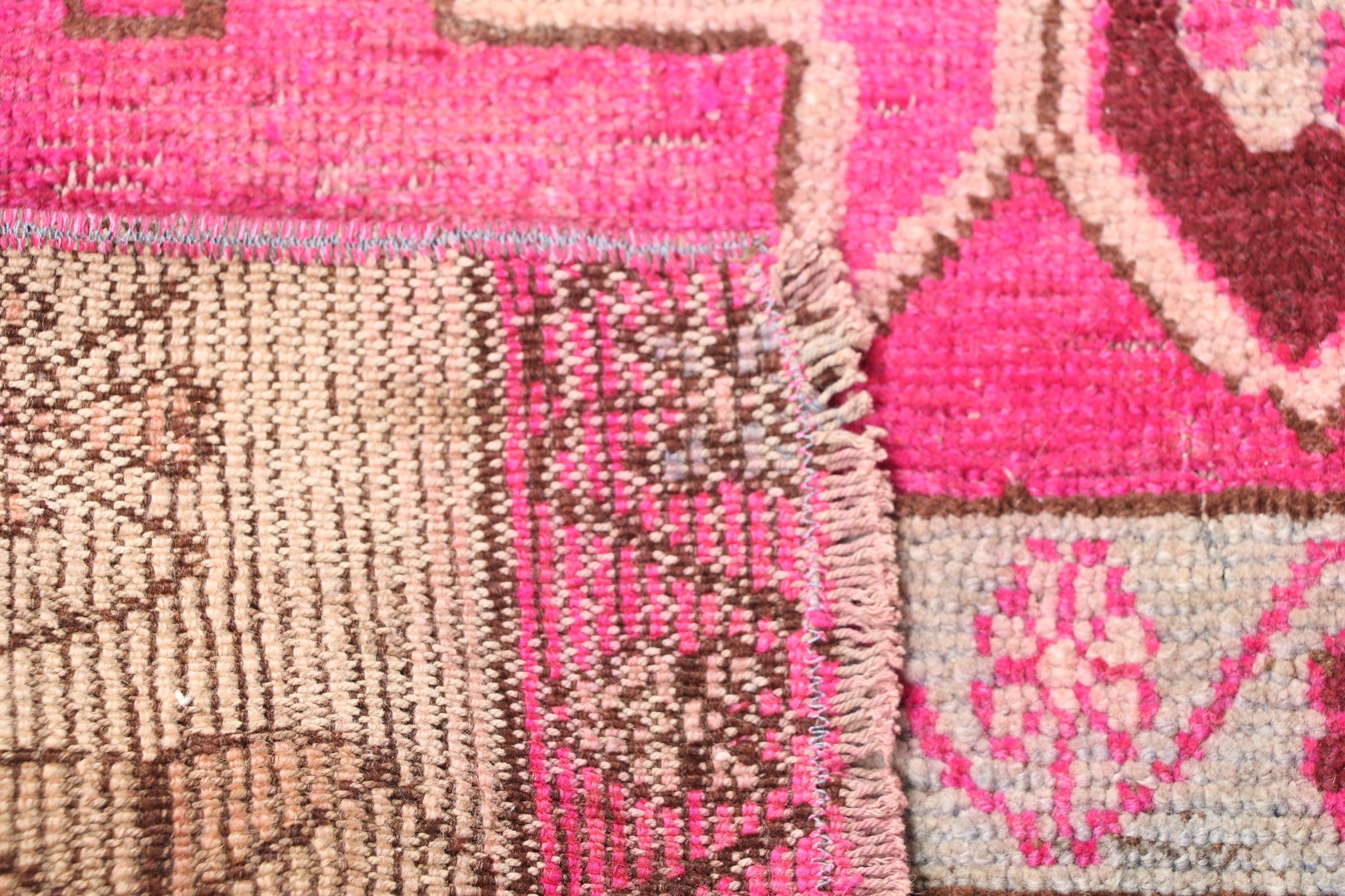 Rugs for Bathroom, Antique Rug, Turkish Rugs, Car Mat Rugs, Door Mat Rug, Vintage Rug, Bedroom Rugs, 2x3.2 ft Small Rug, Pink Wool Rug