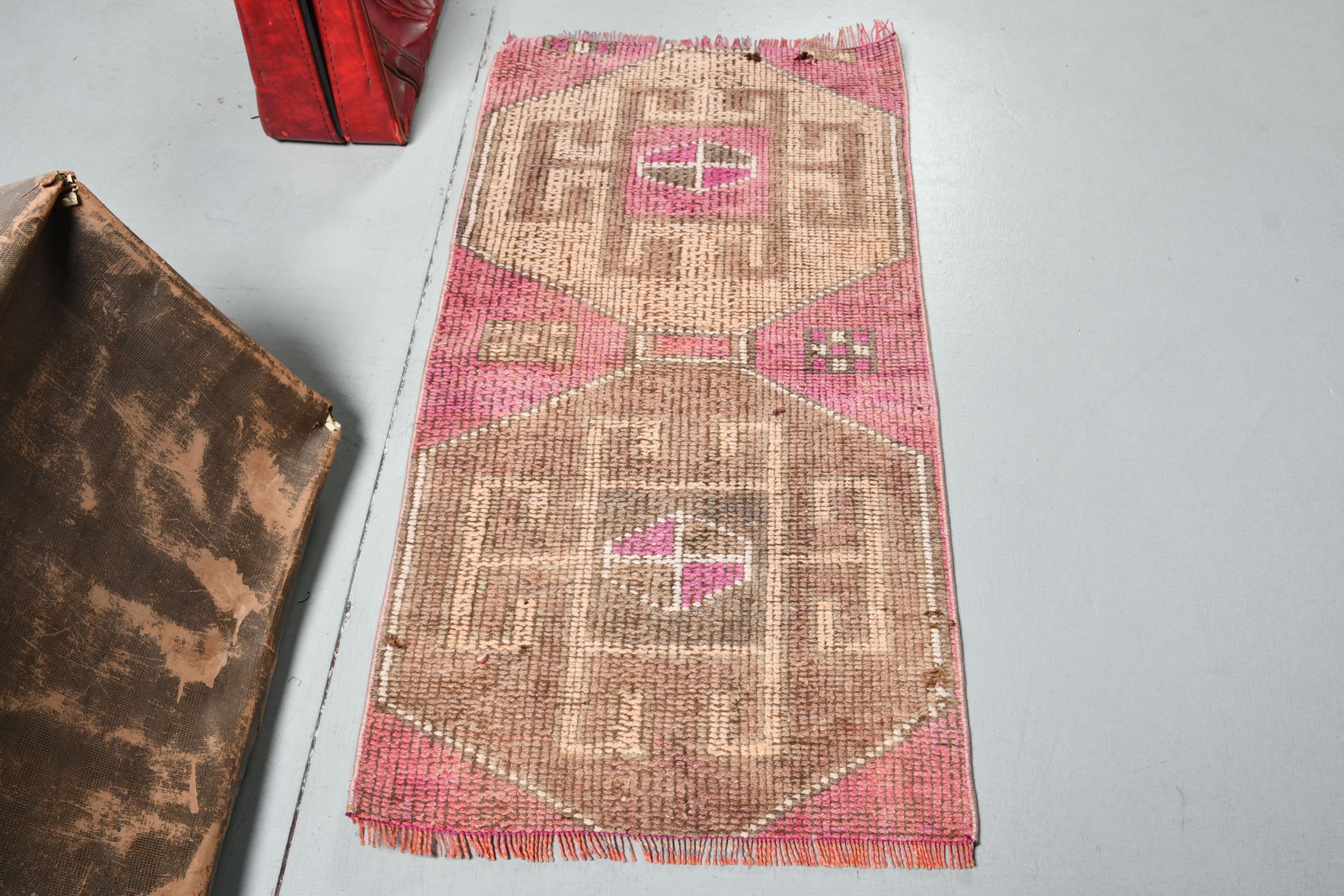 2.2x4.3 ft Small Rug, Cute Rug, Oushak Rug, Kitchen Rugs, Turkish Rugs, Bathroom Rug, Brown Anatolian Rug, Vintage Rugs, Oriental Rug