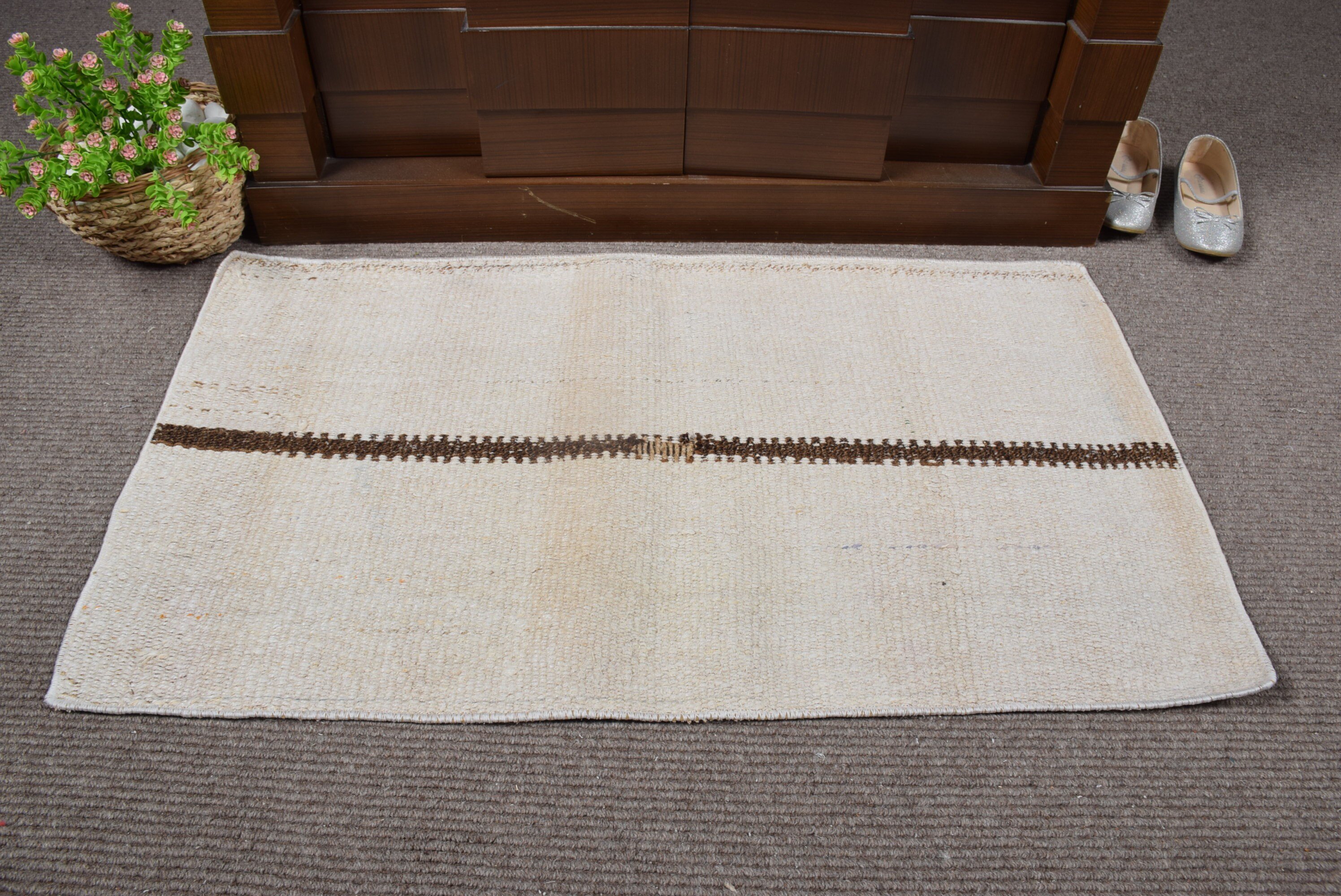 Vintage Rug, Bedroom Rug, Bright Rugs, Wall Hanging Rug, Beige Kitchen Rug, Home Decor Rug, Turkish Rug, 1.9x3.3 ft Small Rug, Door Mat Rug