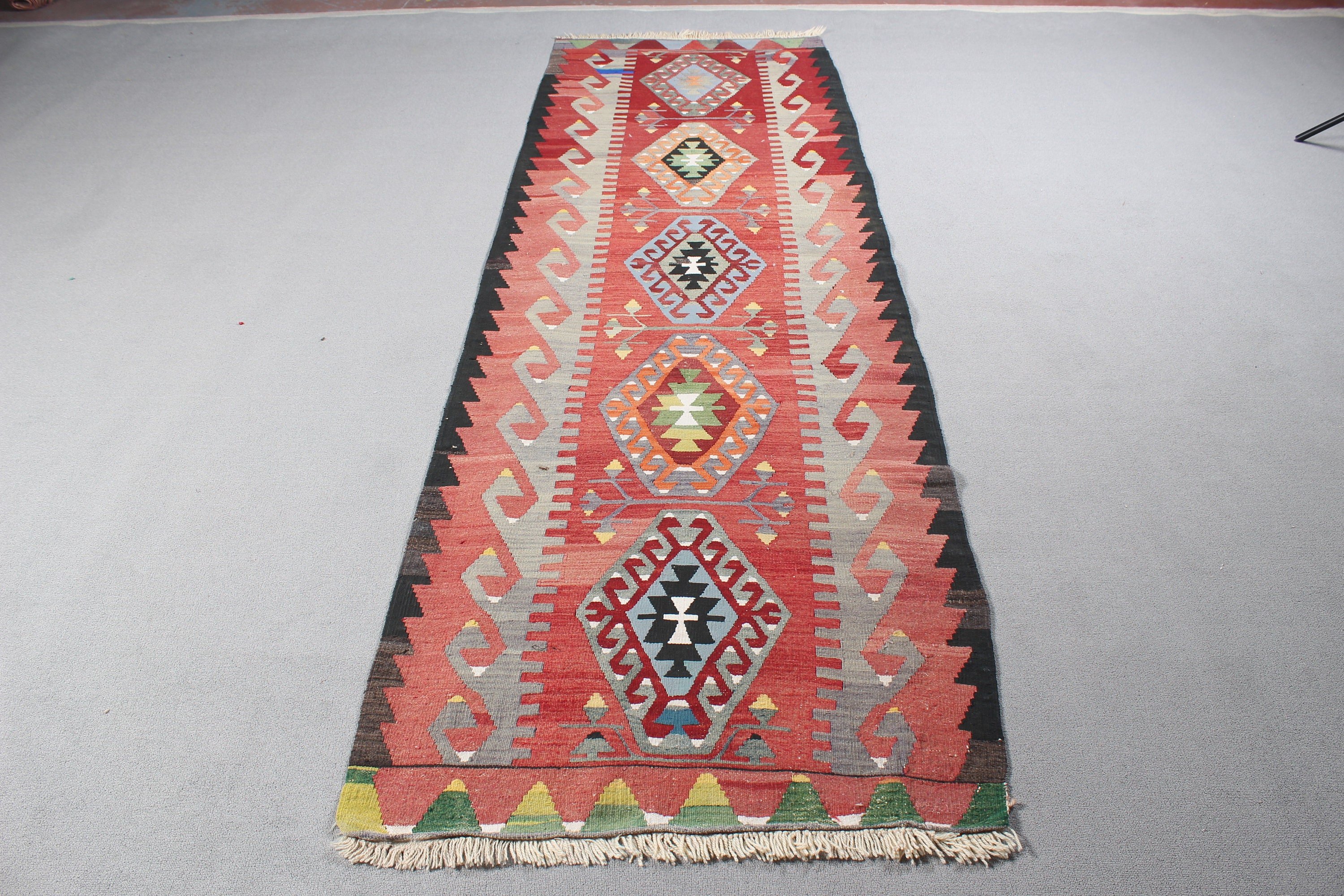 Rainbow Home Decor Rugs, Antique Rug, Luxury Rug, Beni Ourain Runner Rugs, Vintage Rug, 3.2x9.9 ft Runner Rugs, Corridor Rugs, Turkish Rug