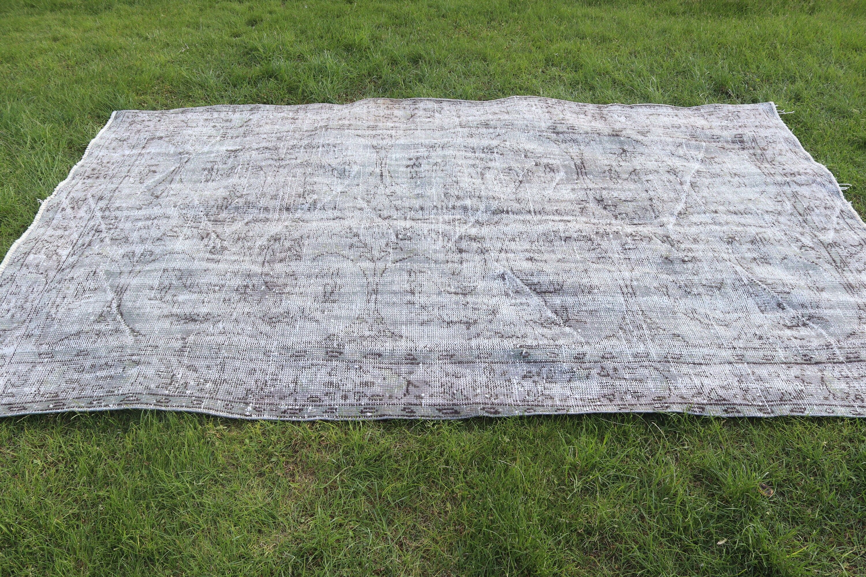 4.9x8.4 ft Large Rugs, Vintage Rug, Large Vintage Rug, Large Boho Rug, Home Decor Rug, Gray Modern Rug, Floor Rug, Turkish Rug, Oushak Rugs