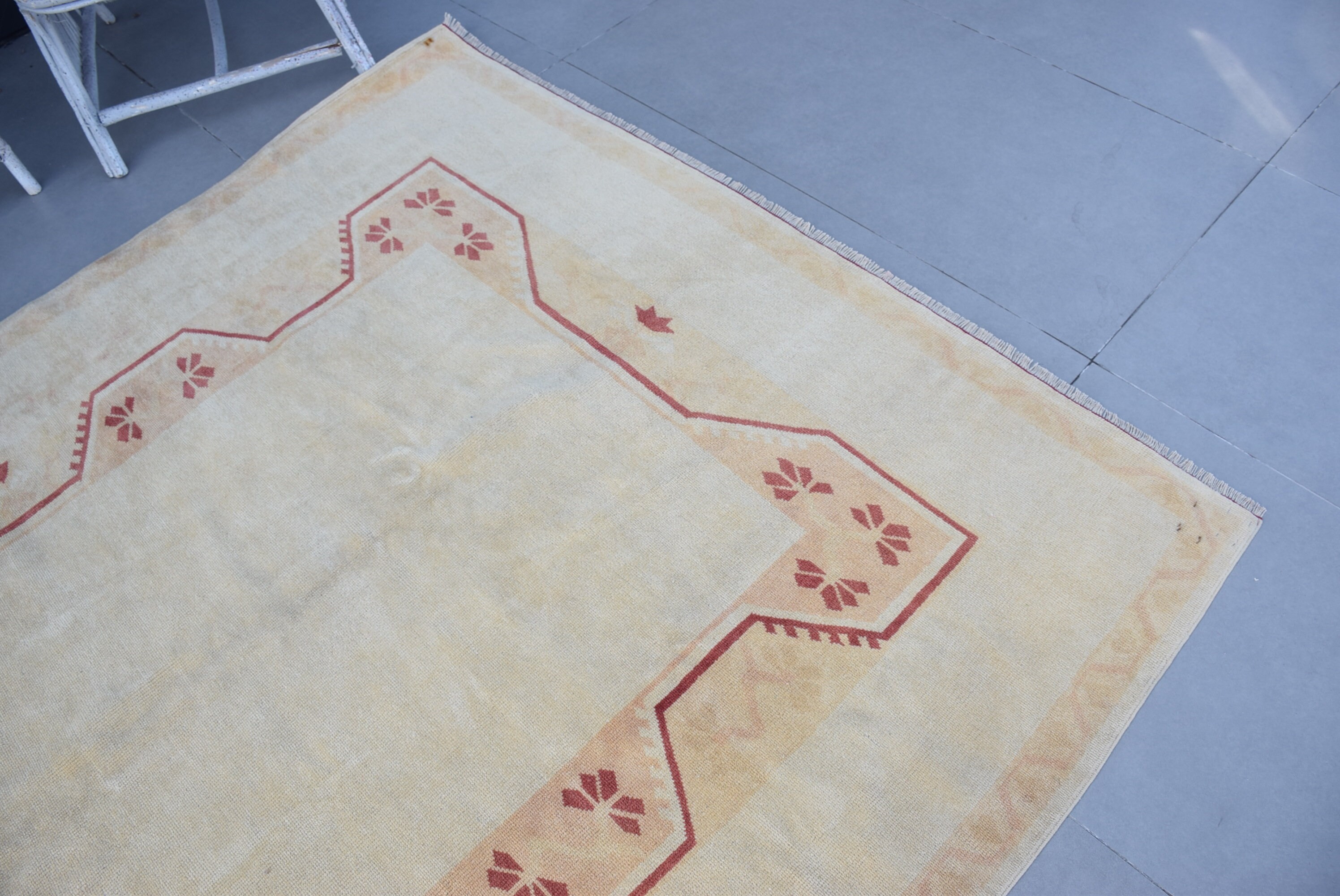 Living Room Rug, Vintage Rugs, Pale Rug, Turkish Rug, 5.9x7.9 ft Large Rug, Yellow Cool Rug, Antique Rug, Old Rug, Salon Rug, Oriental Rugs