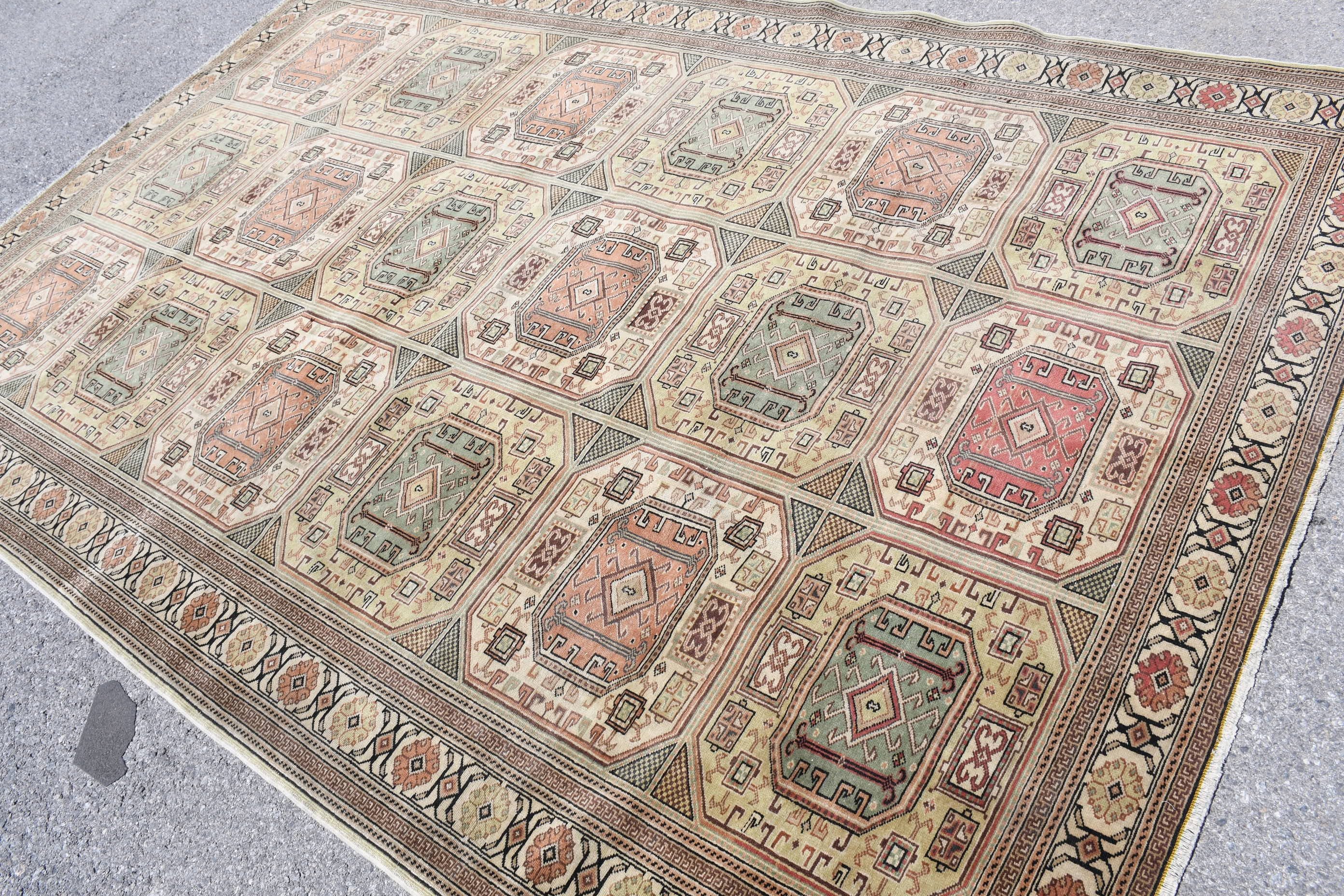 Oturma Odası Halısı, Türk Halıları, Yeşil Oryantal Halı, Yatak Odası Halıları, Yün Halılar, Yemek Odası Halıları, Vintage Halı, 6,5x9,6 ft Büyük Halı