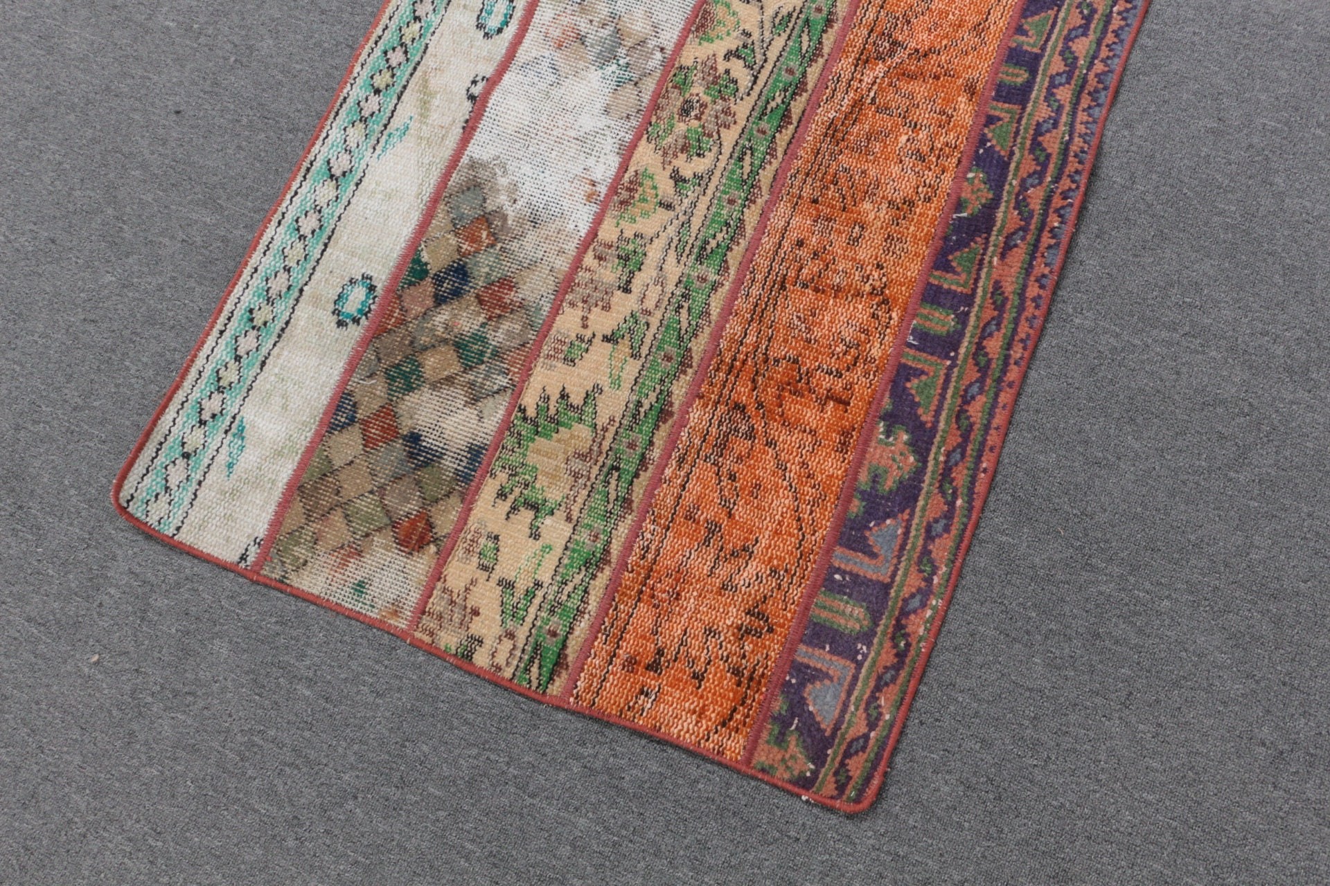 Kapı Paspas Halıları, 2.4x3.2 ft Küçük Halı, Vintage Halılar, Bej Oushak Halılar, Antika Halı, Mutfak Halısı, Fas Halıları, Türk Halısı, Organik Halılar