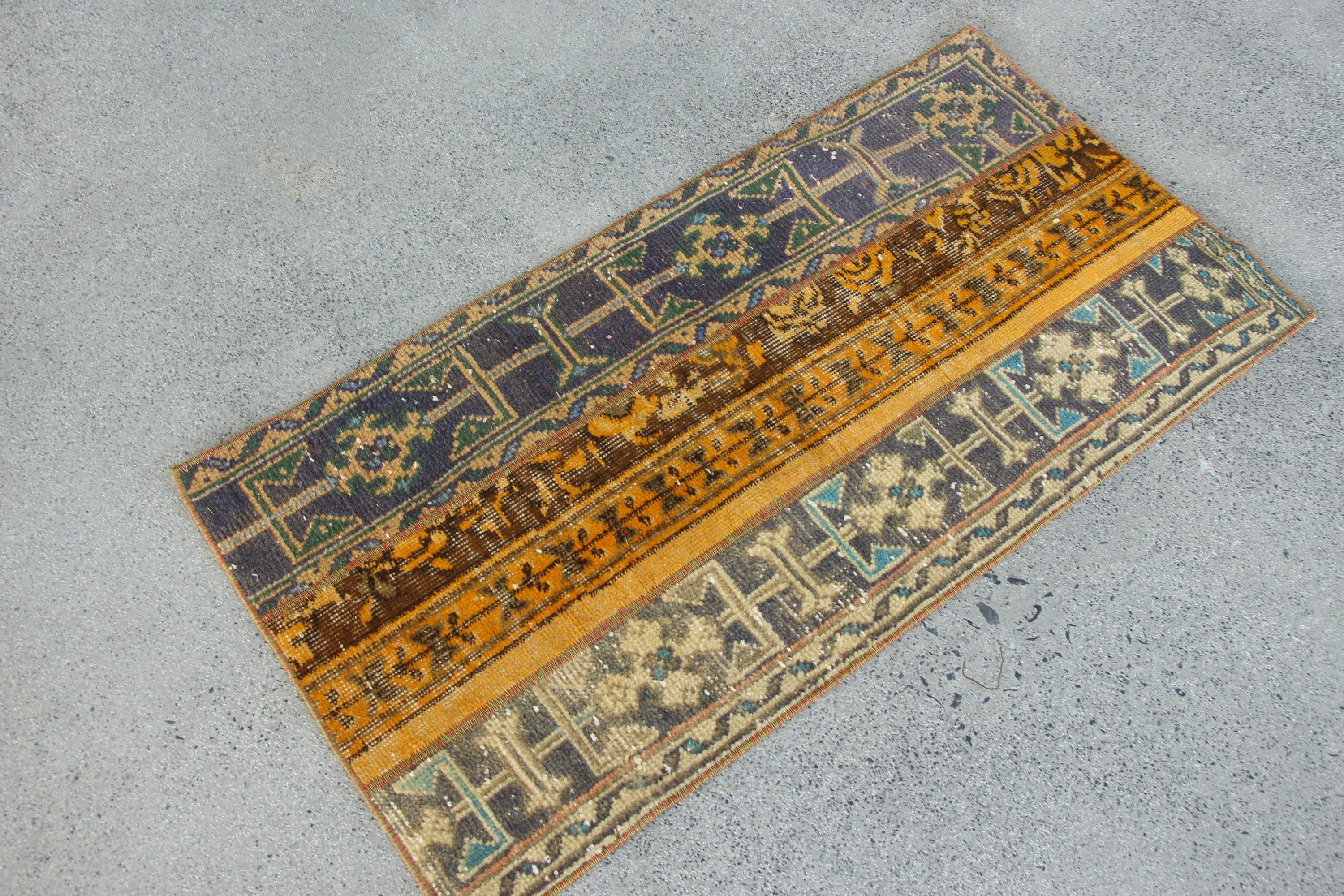 Vintage Rugs, Blue Oushak Rug, 2x4 ft Small Rug, Bedroom Rugs, Rugs for Door Mat, Antique Rug, Wall Hanging Rug, Kitchen Rug, Turkish Rugs