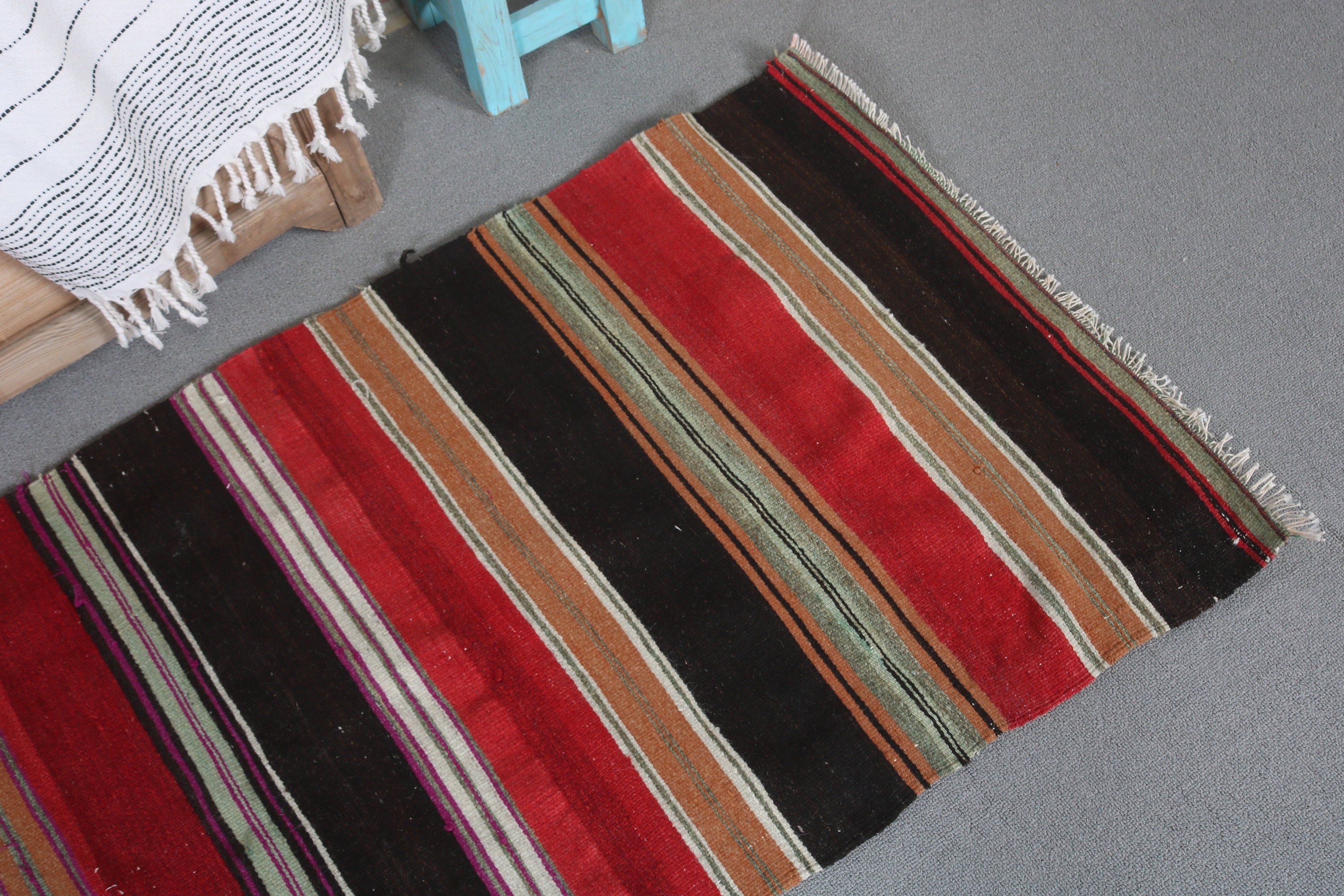 Kırmızı Ev Dekor Halısı, Kilim, Araba Paspas Halısı, Türk Halısı, Vintage Halılar, 2.3x5 ft Küçük Halı, Giriş Halısı, Ev Dekor Halıları, Ofis Halısı