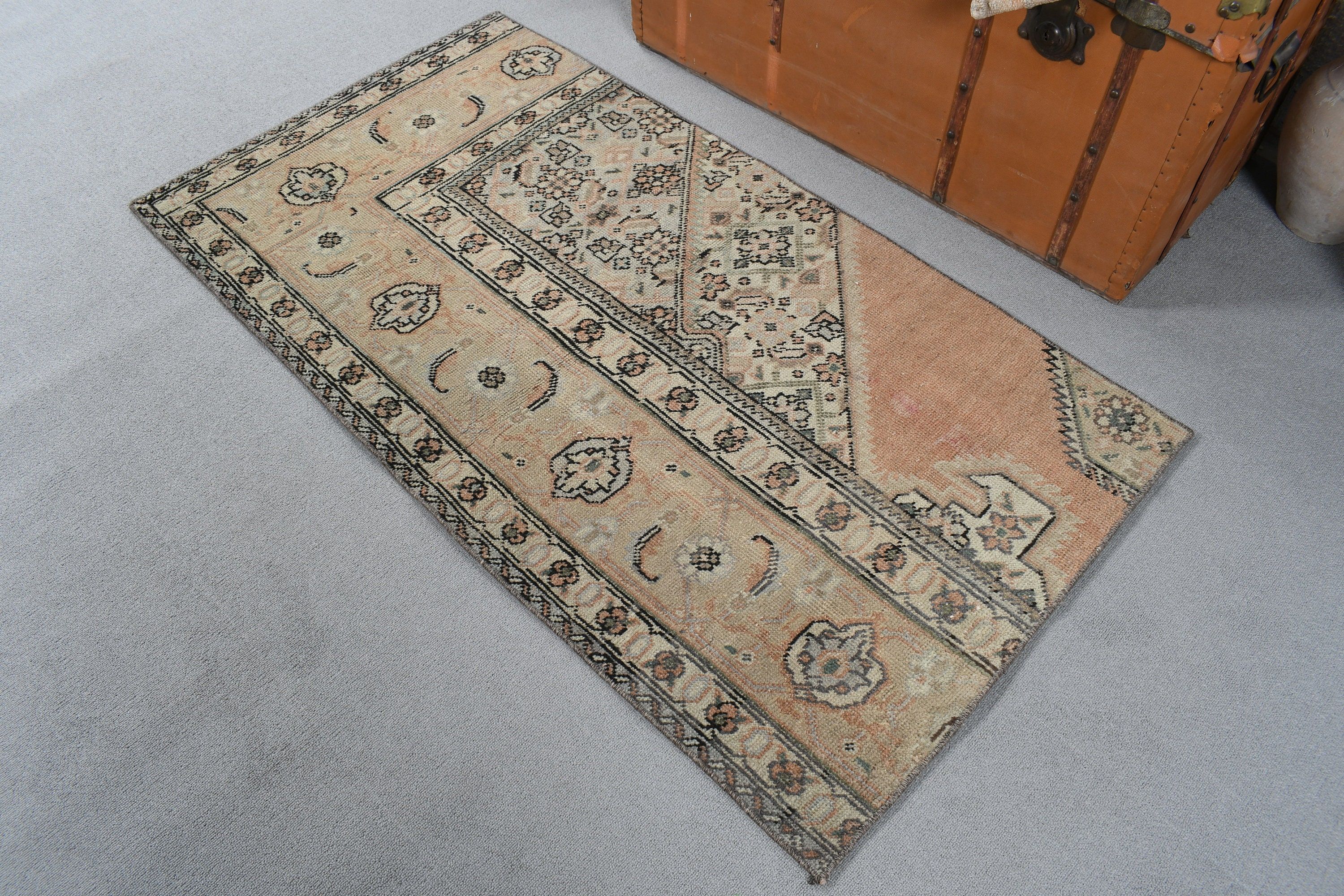 Araba Paspas Halısı, Bej Boho Halılar, Vintage Halılar, Geometrik Halılar, 2.6x4.6 ft Küçük Halı, Nötr Halı, Duvara Asılı Halılar, Türk Halısı, Kabile Halıları