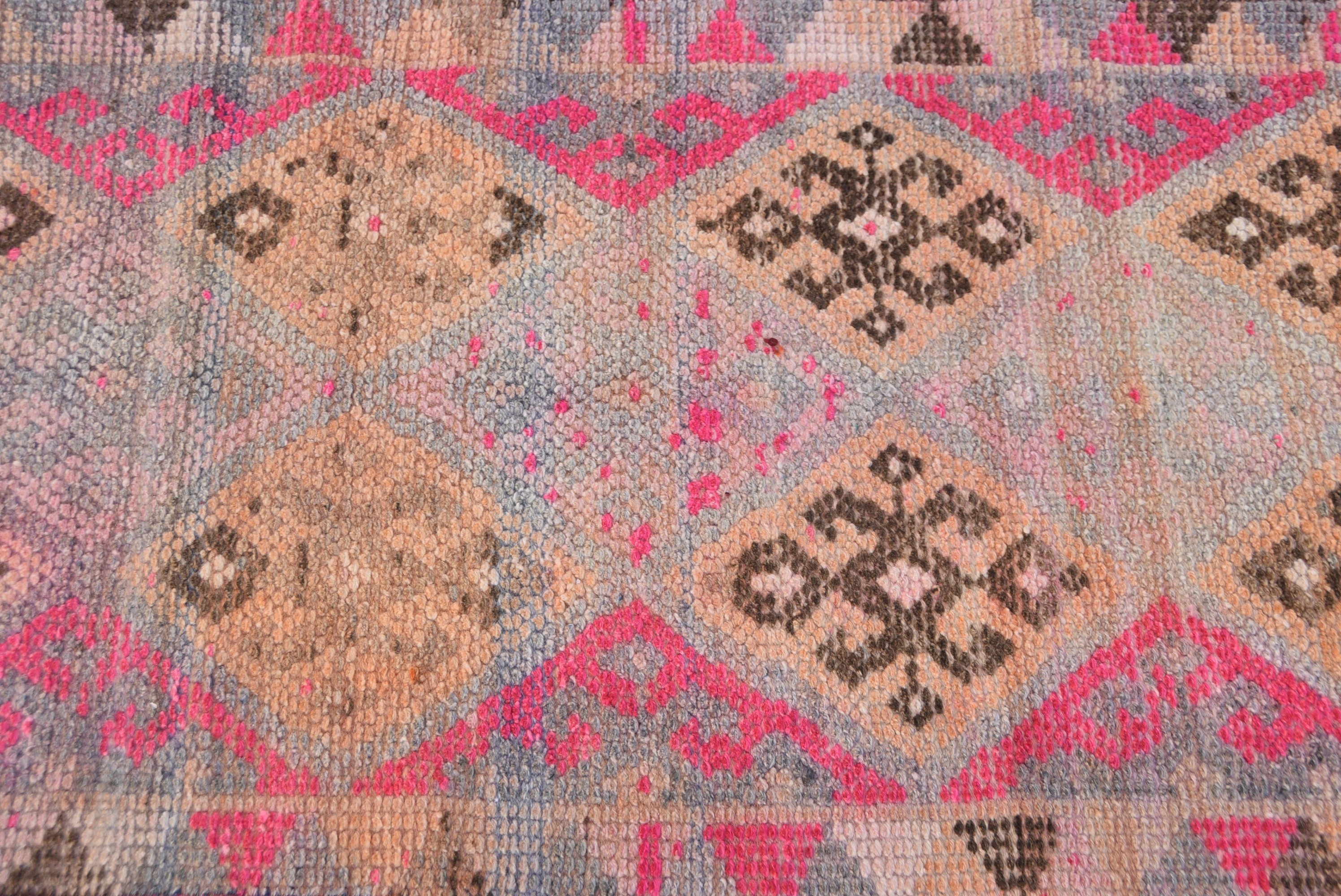 Cool Rug, Pink Anatolian Rugs, Vintage Rug, Outdoor Rug, Kitchen Rug, 2.3x12.2 ft Runner Rug, Antique Rug, Rugs for Kitchen, Turkish Rug