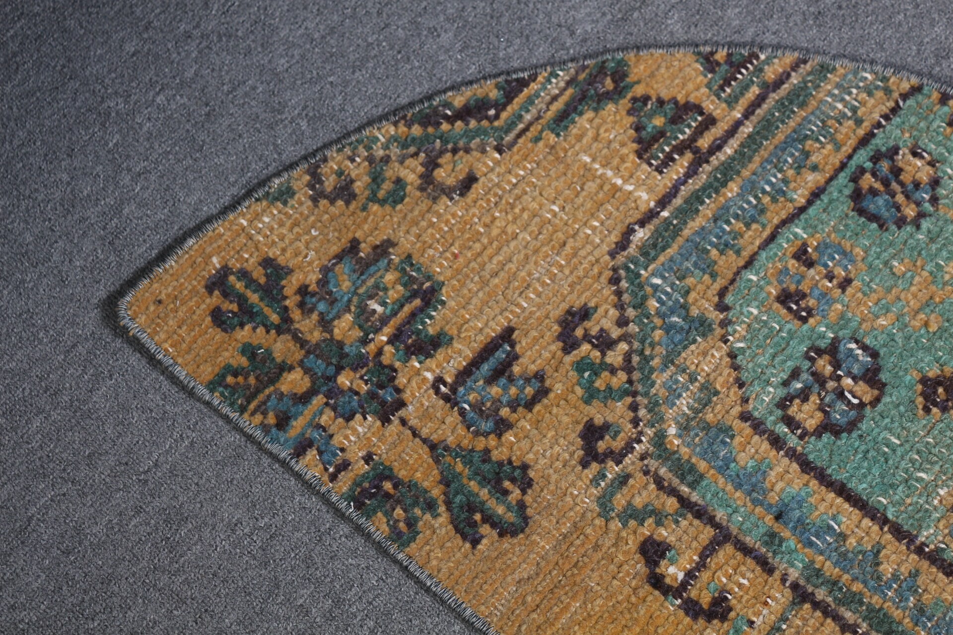 Vintage Rug, Ethnic Rugs, Green  2.5x1.5 ft Small Rugs, Nursery Rug, Bathroom Rug, Anatolian Rug, Turkish Rug