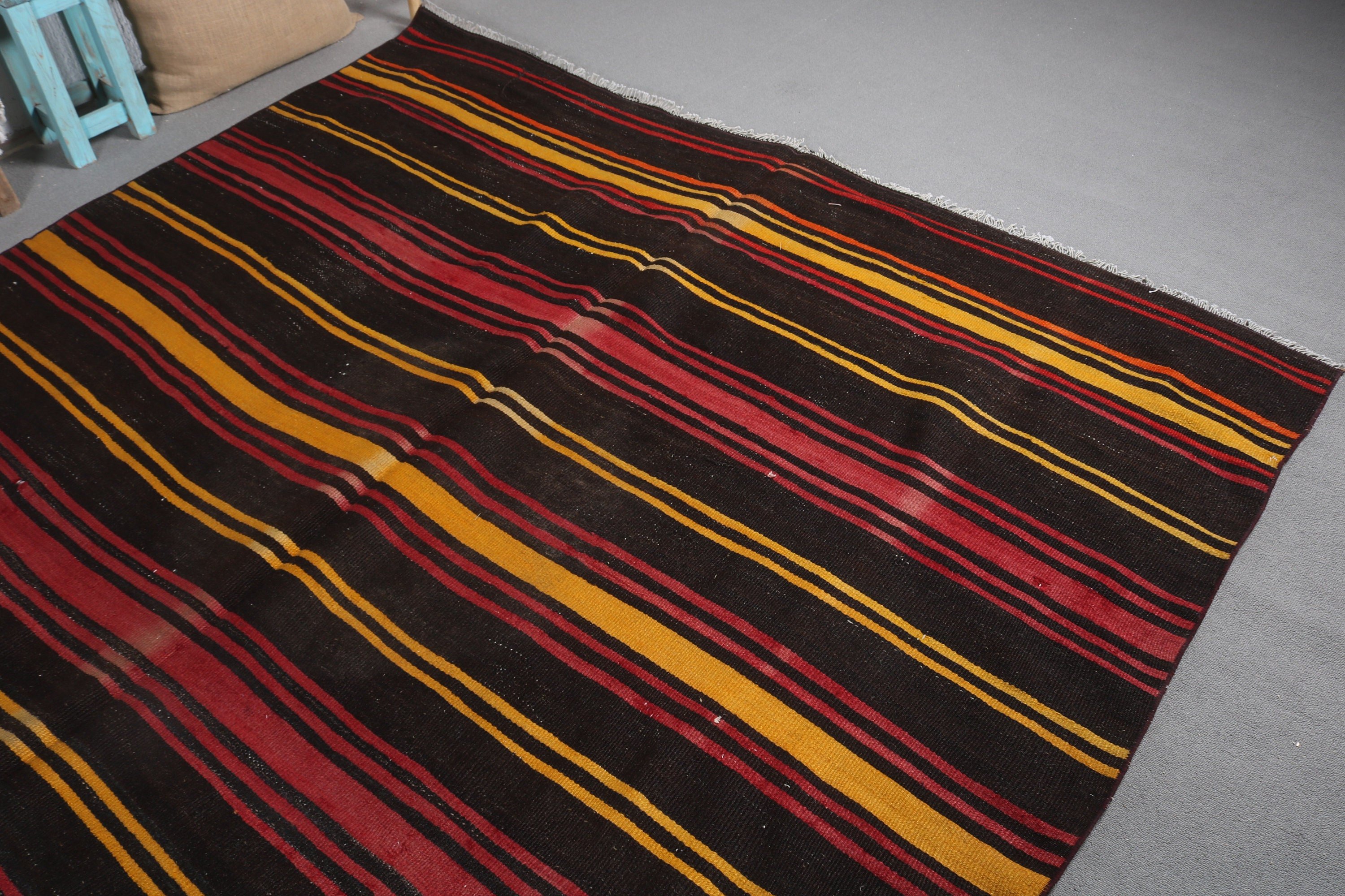 Kahverengi 6.7x9.9 ft Büyük Halı, Türk Halıları, Eski Halı, Anadolu Halısı, Havalı Halılar, Vintage Halılar, Yatak Odası Halıları, Salon Halıları, Kilim