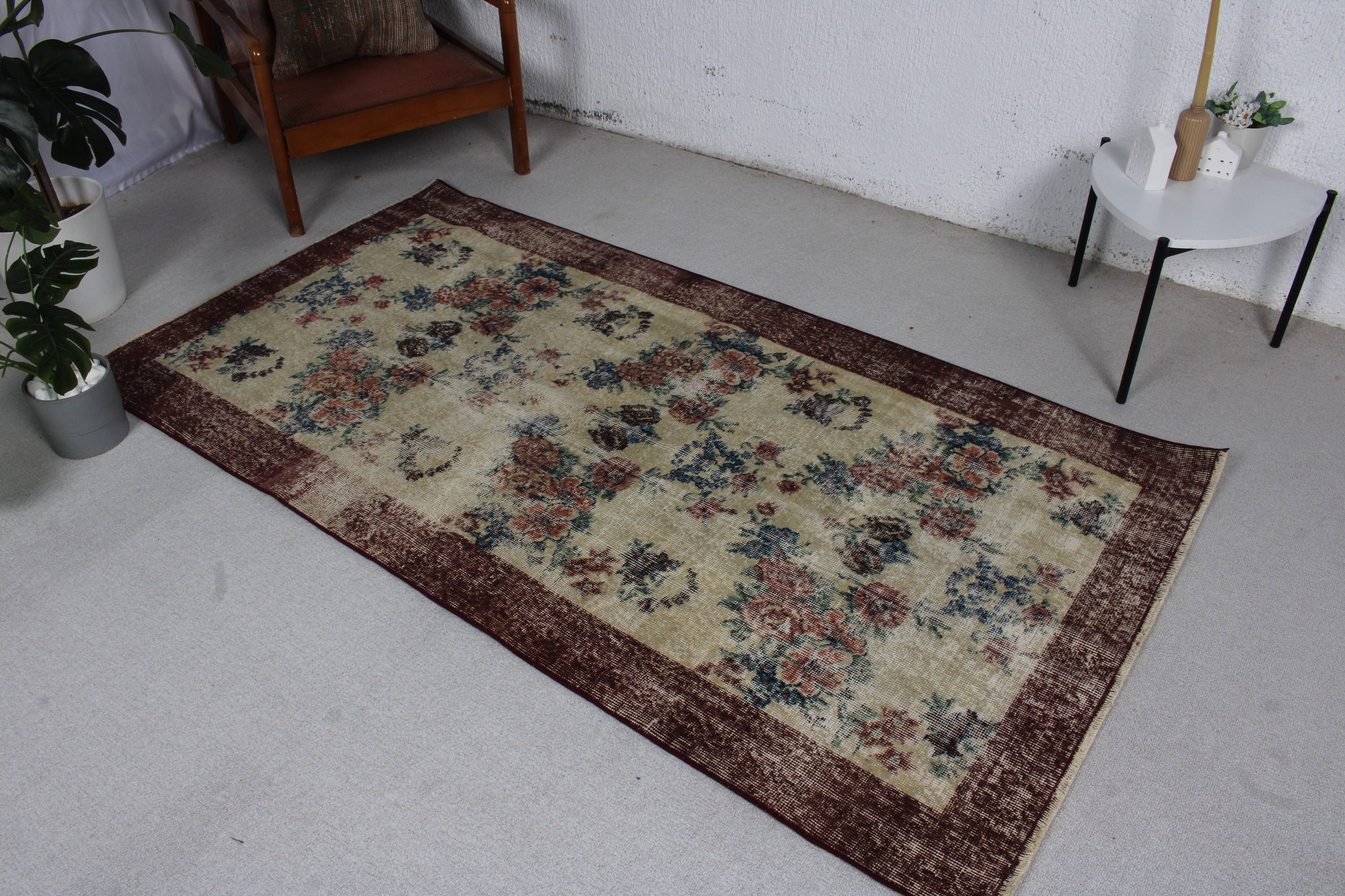 3,5x6,7 ft Aksan Halısı, Türk Halıları, Nötr Halılar, Bej Ev Dekorasyonu Halısı, Yer Halıları, Boho Vurgulu Halı, Modern Halı, Çocuk Halıları, Vintage Halı