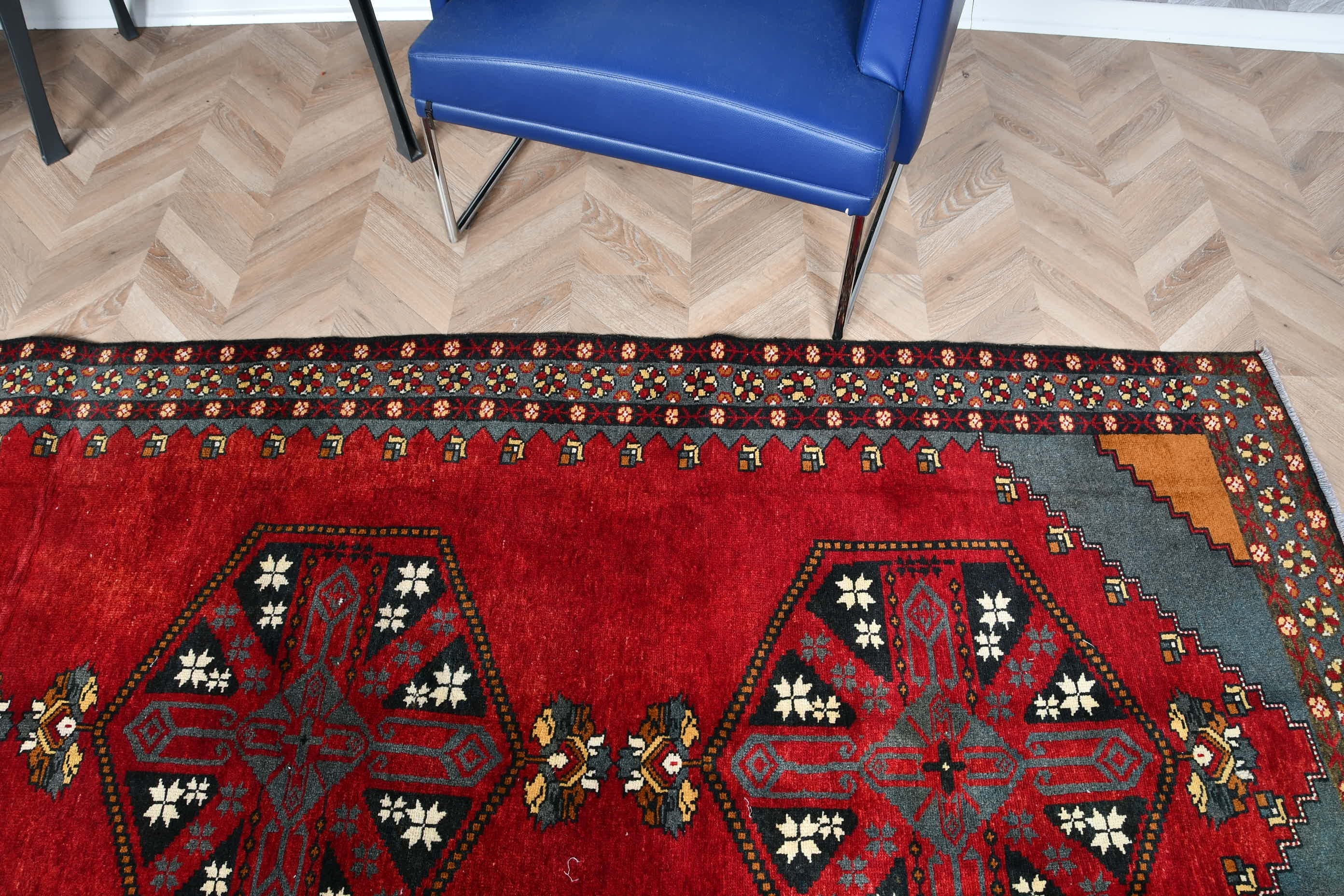 Hallway Rug, Turkish Rug, Vintage Rugs, 4.4x12.7 ft Runner Rug, Kitchen Rugs, Outdoor Rugs, Moroccan Rugs, Corridor Rug, Red Kitchen Rug