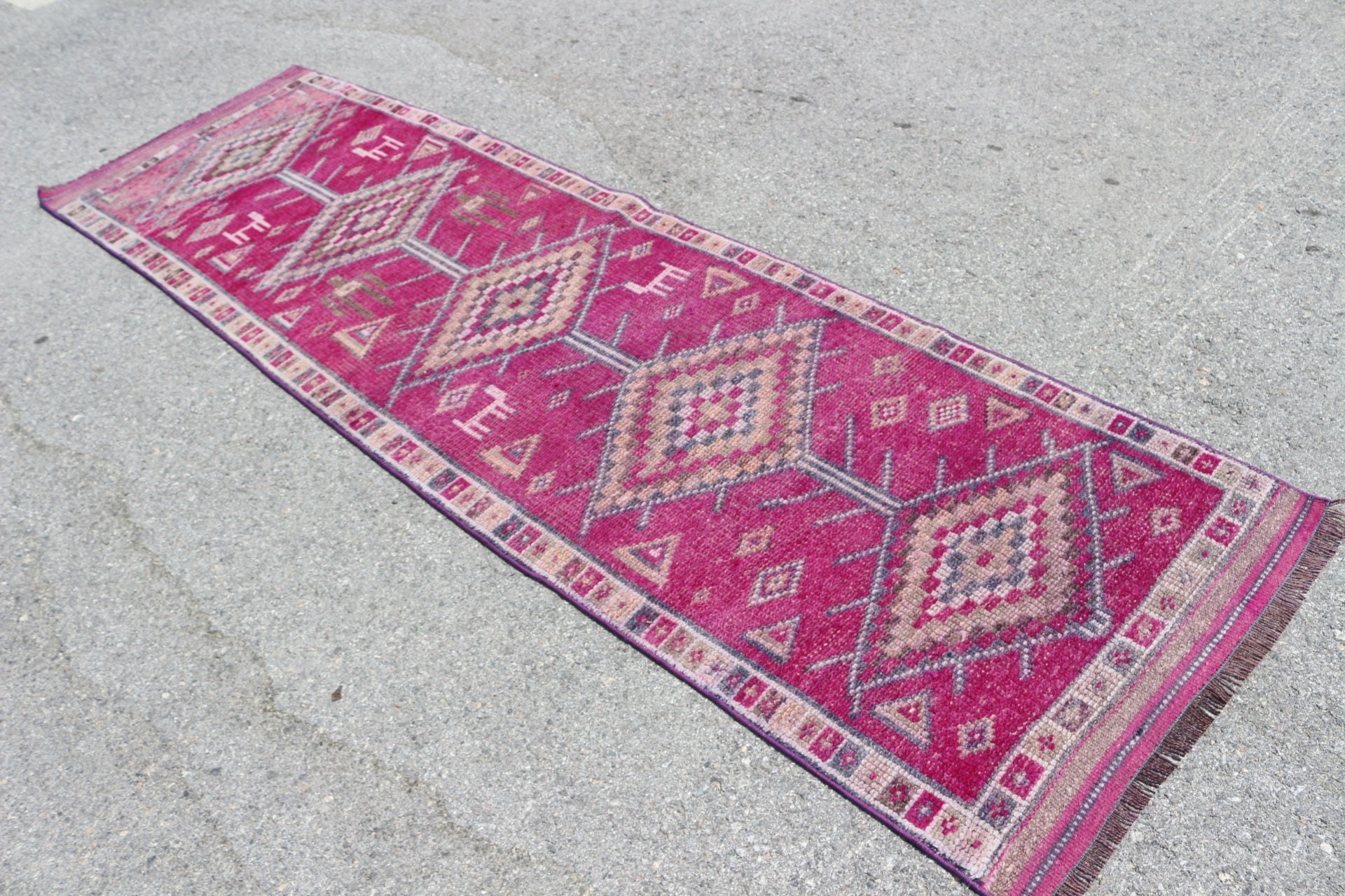 Hallway Rug, Turkish Rugs, 2.9x9.5 ft Runner Rug, Vintage Rugs, Bedroom Rugs, Kitchen Rug, Antique Rug, Purple Bedroom Rug, Rugs for Stair