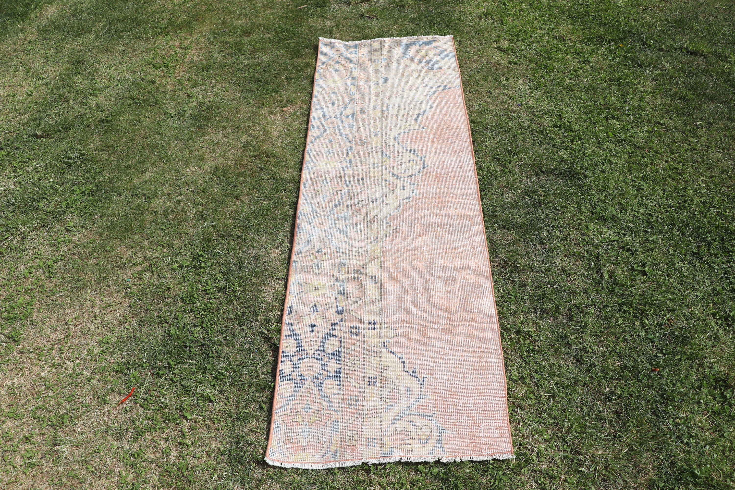 Kahverengi Yün Halılar, Uzun Yolluk Halısı, 1.7x5.4 ft Yolluk Halısı, Türk Halıları, Antika Halılar, El Dokuma Halı, Vintage Halılar, Koridor Halıları