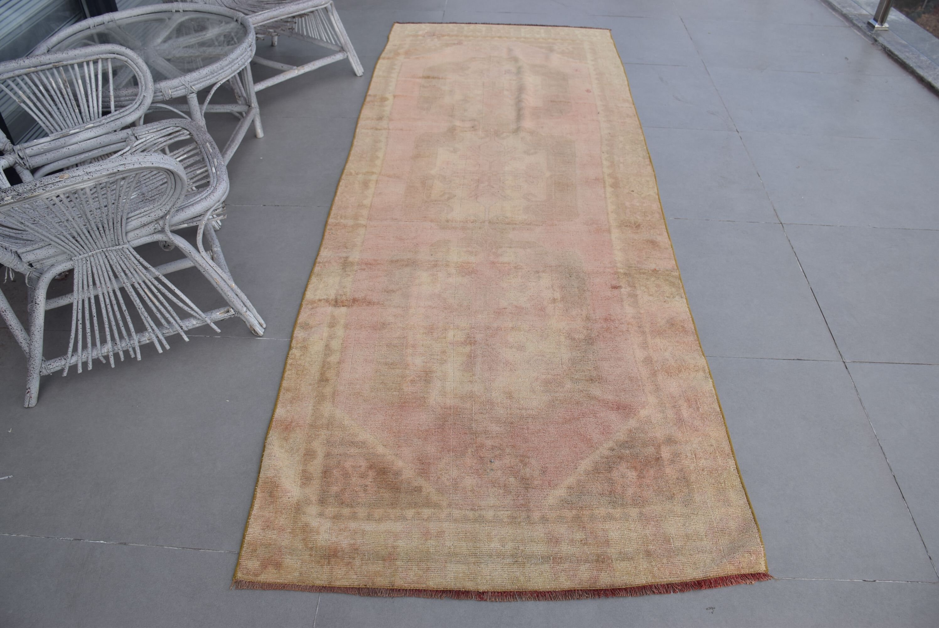 Nomadic Rug, Stair Rugs, Turkish Rug, Brown Anatolian Rugs, Antique Rugs, Kitchen Rugs, 3.4x9.8 ft Runner Rug, Vintage Rug, Oriental Rug