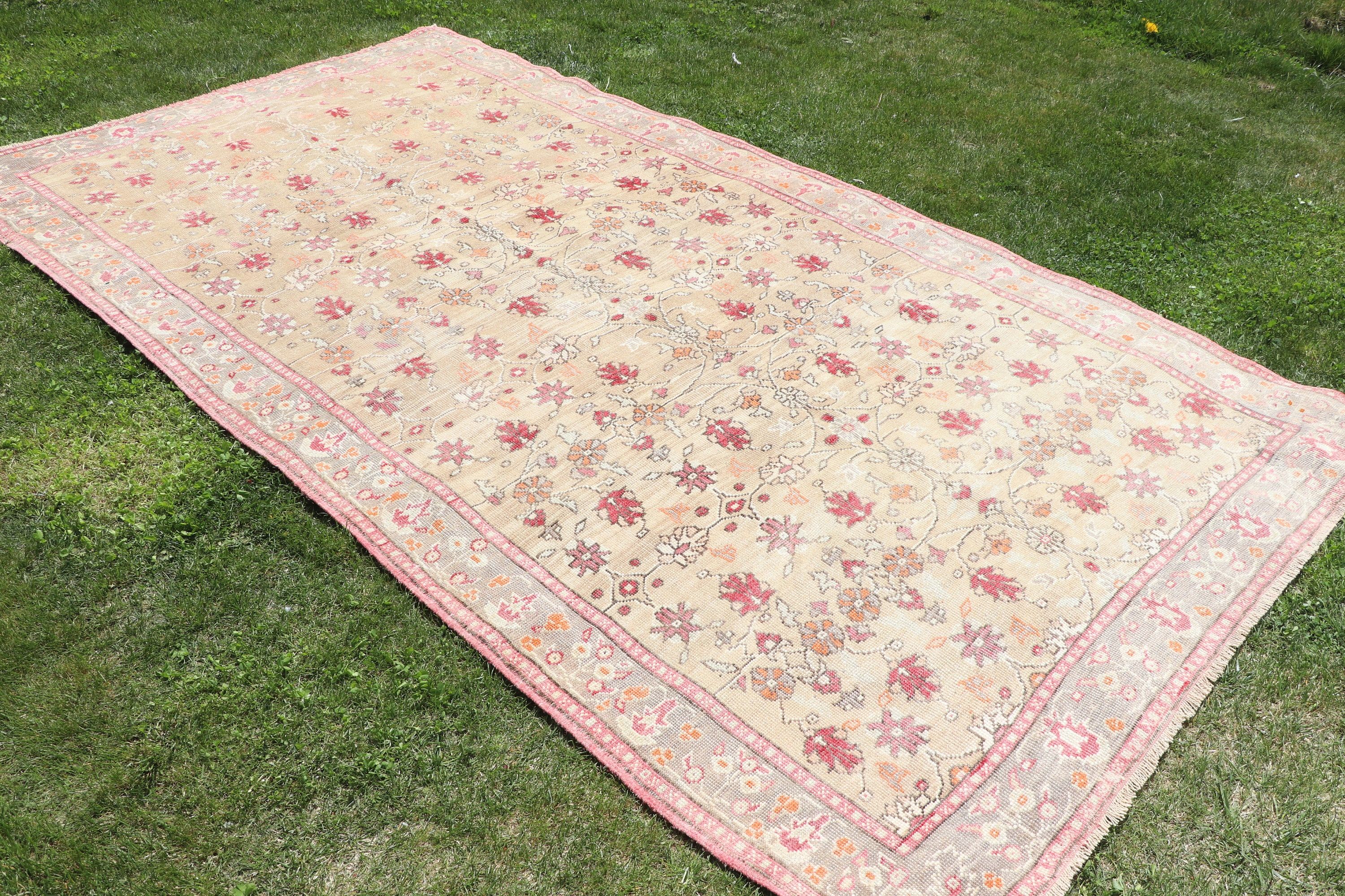 El Dokuma Halılar, Türk Halıları, Bej Lüks Halılar, 5.2x9.5 ft Büyük Halı, Vintage Halı, Yatak Odası Halıları, Boho Halıları, Yemek Odası Halıları