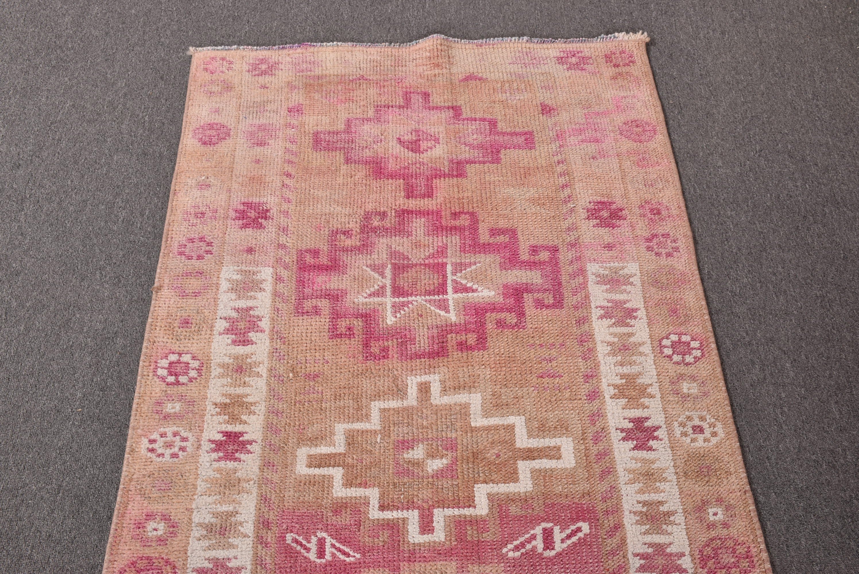 2.7x10.3 ft Runner Halı, Soğuk Halılar, Türkiye Halısı, Merdiven Halıları, Yün Halılar, Vintage Halılar, Uzun Yolluk Halıları, Turuncu İfade Halıları, Türk Halısı