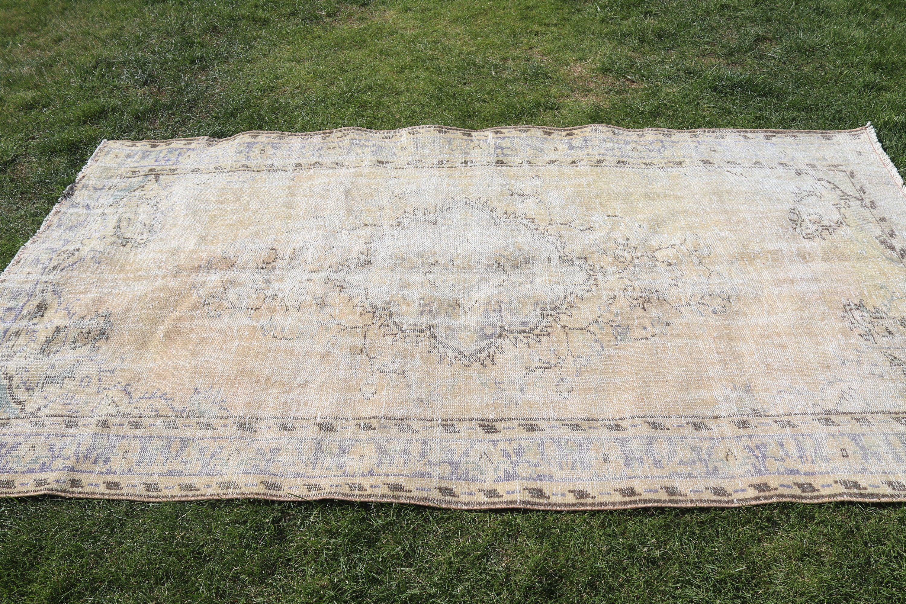 4.5x8.4 ft Alan Halıları, Türk Halıları, Vintage Halı, İç Mekan Halıları, Yatak Odası Halısı, Dış Mekan Halısı, Bej Oryantal Halı, Mutfak Halısı, Yün Halılar