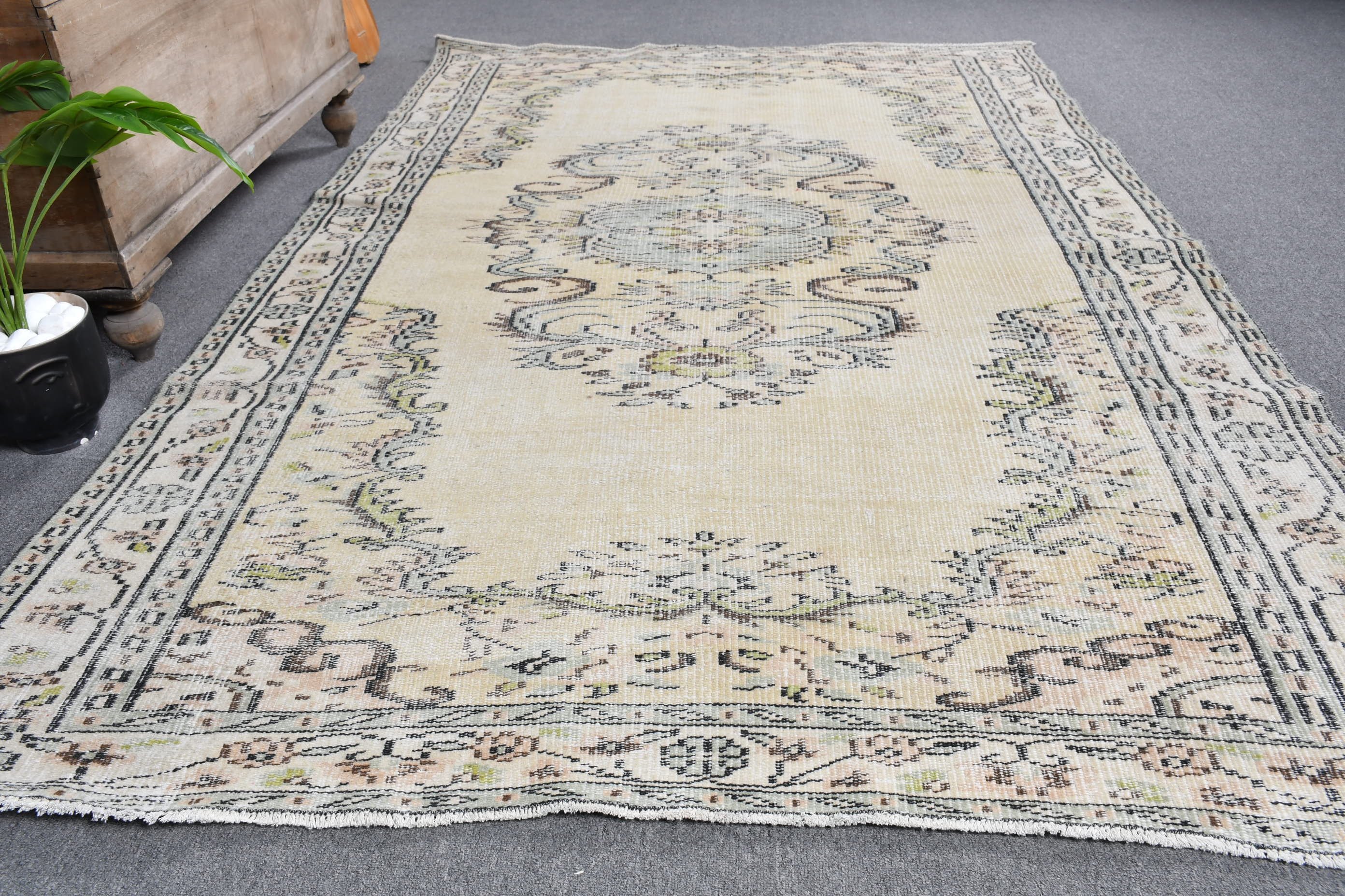 Living Room Rug, Turkish Rugs, Home Decor Rugs, Beige  5.2x8.2 ft Large Rug, Oriental Rugs, Vintage Rug, Dining Room Rug