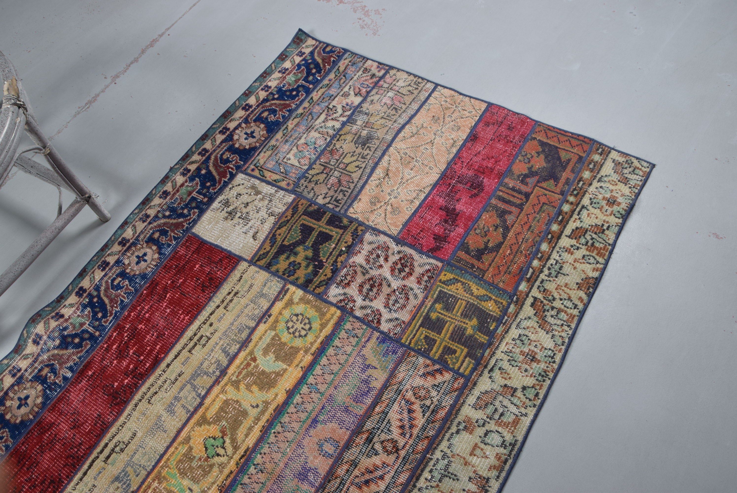 Living Room Rug, Vintage Rug, Art Rug, 3.8x7.6 ft Area Rugs, Turkish Rug, Kitchen Rug, Rugs for Indoor, Cool Rugs, Rainbow Anatolian Rug