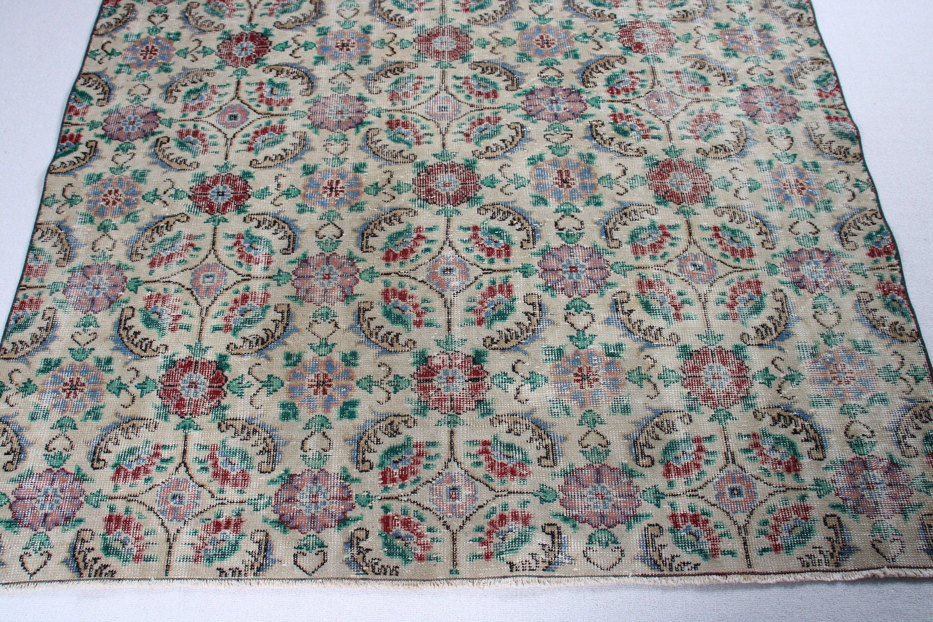 Salon Halısı, Yeşil Mutfak Halıları, Yemek Odası Halısı, Fas Halıları, Vintage Halılar, 5.5x8.8 ft Büyük Halı, Boho Halıları, Türk Halısı