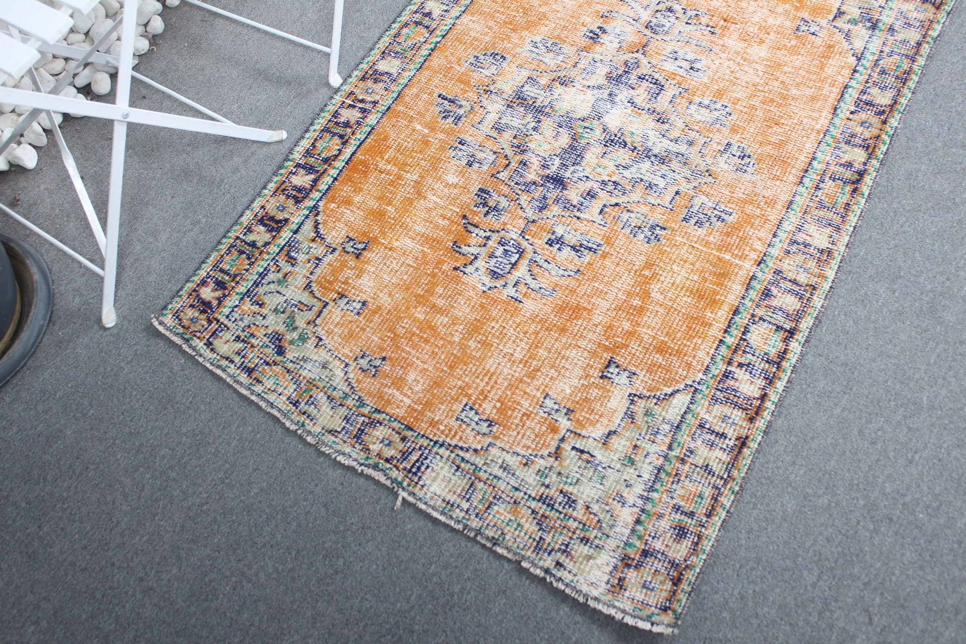 Vintage Rug, Antique Rug, Turkish Rugs, Rugs for Bedroom, Orange Kitchen Rug, Wool Rug, Nursery Rugs, Car Mat Rug, 2.9x4.5 ft Small Rug