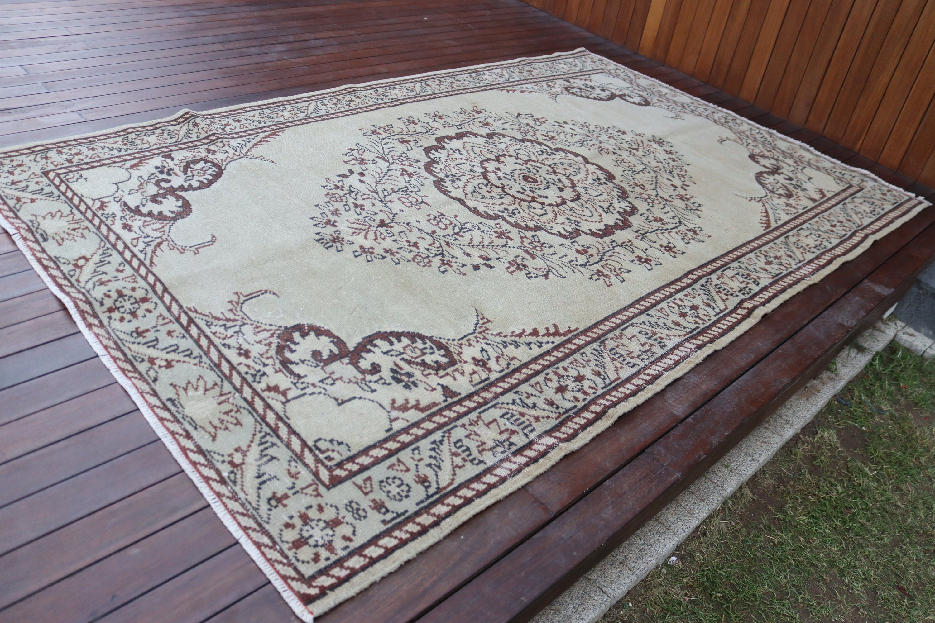 Vintage Halılar, Türk Halısı, Oryantal Halılar, Havalı Halılar, Aztek Halıları, 5,8x9,5 ft Büyük Halılar, Oturma Odası Halıları, Büyük Boho Halısı, Yeşil Nötr Halı