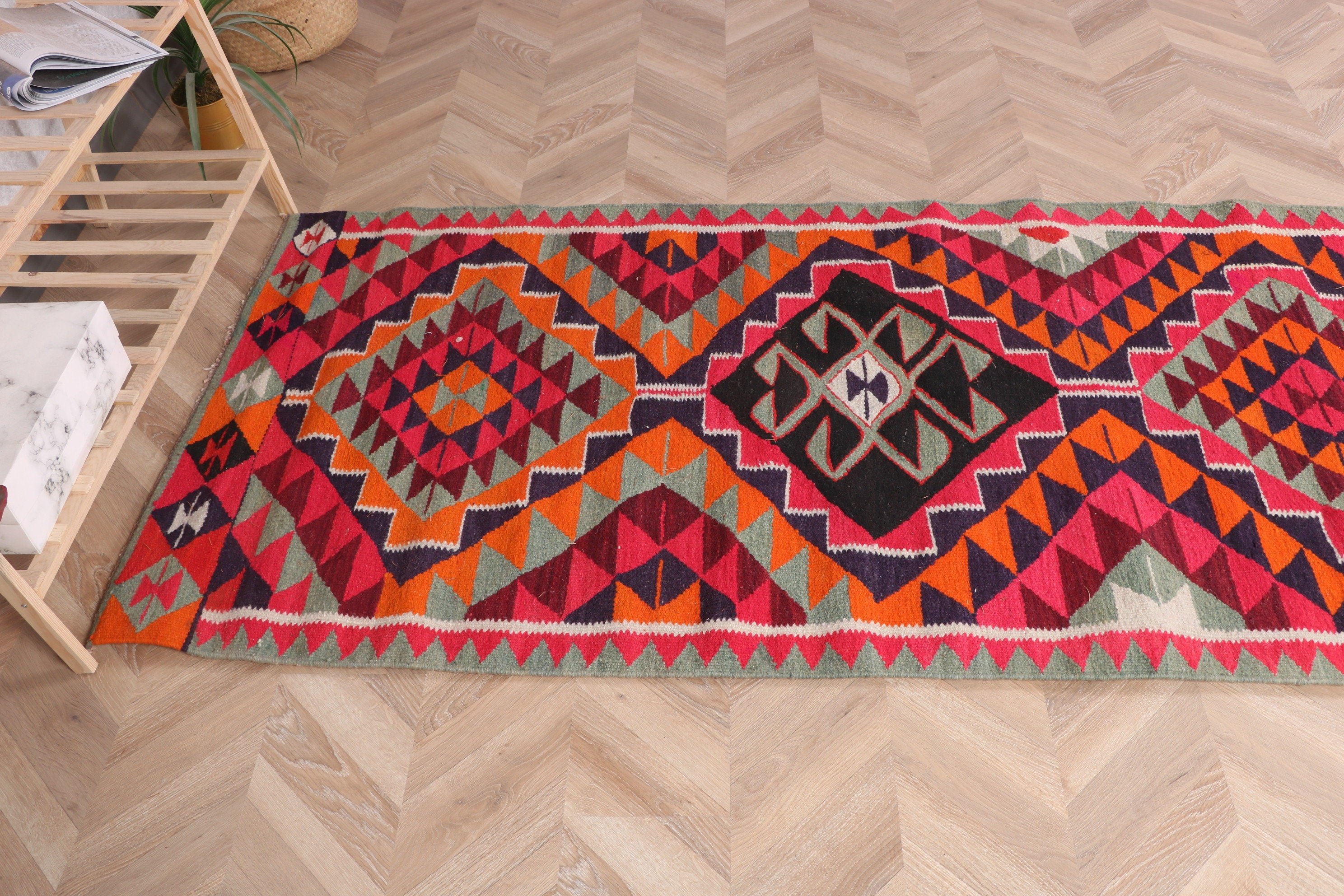 Boho Halı, Türk Halıları, Gökkuşağı Modern Halılar, Koridor Halısı, Vintage Runner Halıları, Vintage Halılar, Fas Halıları, 3,3x11,3 ft Runner Halıları