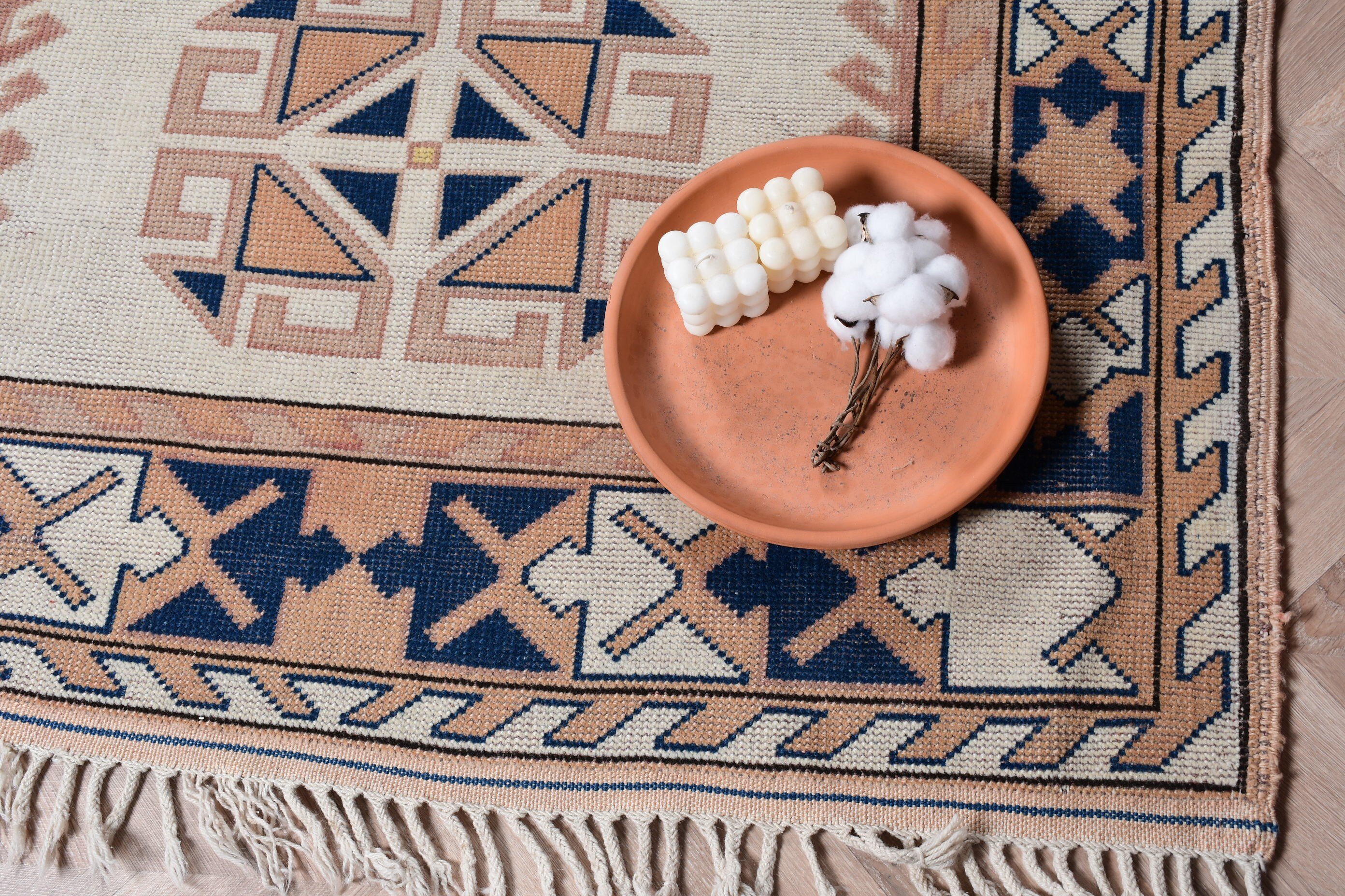 Indoor Rug, Vintage Rug, Turkish Rug, Floor Rug, Oushak Rugs, Rugs for Kitchen, Cool Rug, Orange Home Decor Rugs, 4.1x6.6 ft Area Rug