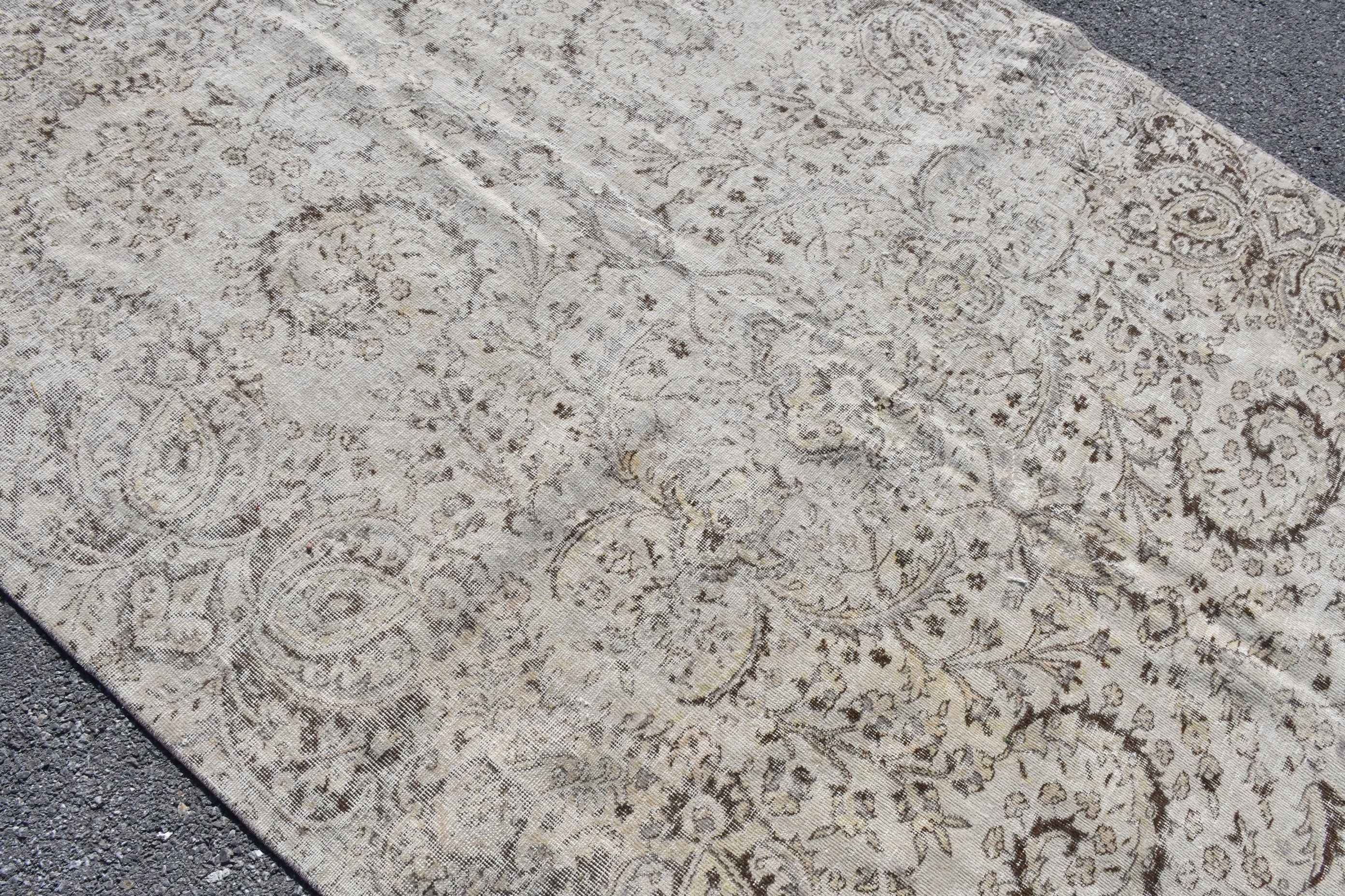 Living Room Rug, Oushak Rugs, Antique Rug, Beige  6.5x9.6 ft Large Rugs, Ethnic Rugs, Salon Rugs, Turkish Rug, Vintage Rug