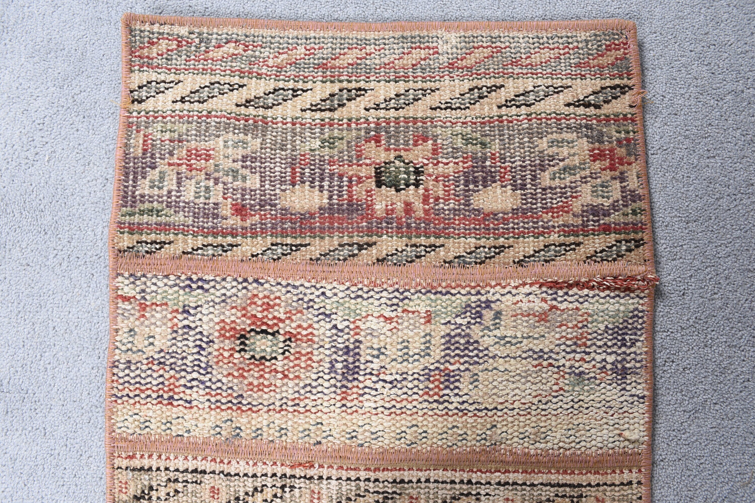 Yatak Odası Halıları, 1.4x3.5 ft Küçük Halı, Estetik Halılar, Vintage Halı, Araba Paspas Halısı, Türk Halısı, Bej Yün Halı, Banyo Halıları