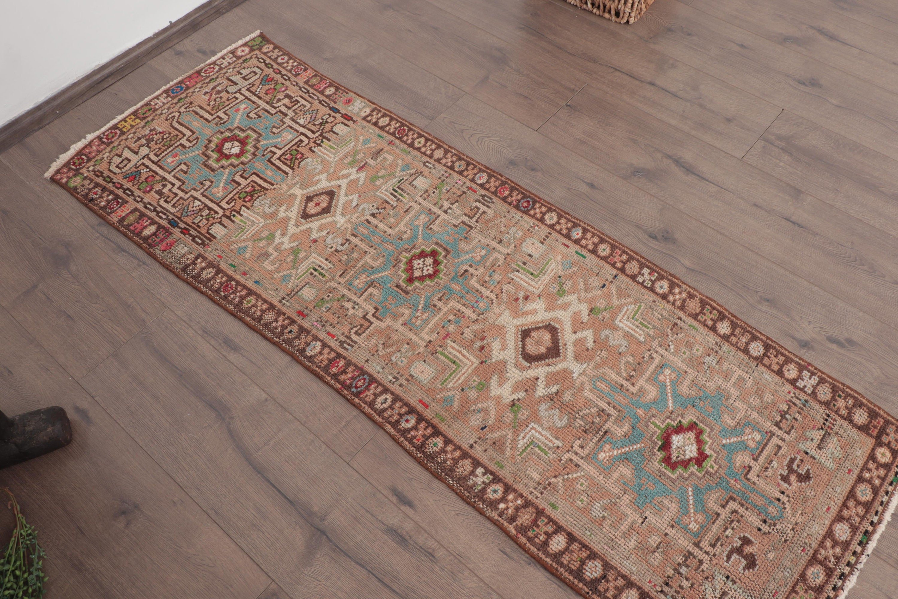 Brown Luxury Rug, Hallway Rug, Aesthetic Rugs, Antique Rugs, 1.7x5.1 ft Runner Rug, Rugs for Stair, Turkish Rugs, Vintage Rug, Cool Rugs