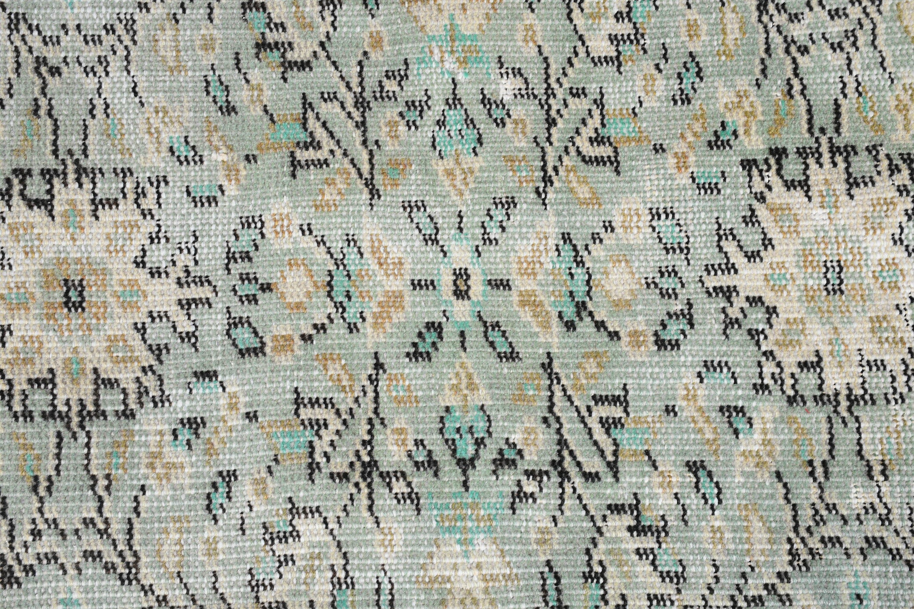 Home Decor Rugs, Entry Rugs, Green  2.8x6.4 ft Accent Rug, Turkish Rug, Vintage Rugs, Nursery Rugs, Rugs for Entry, Cool Rugs