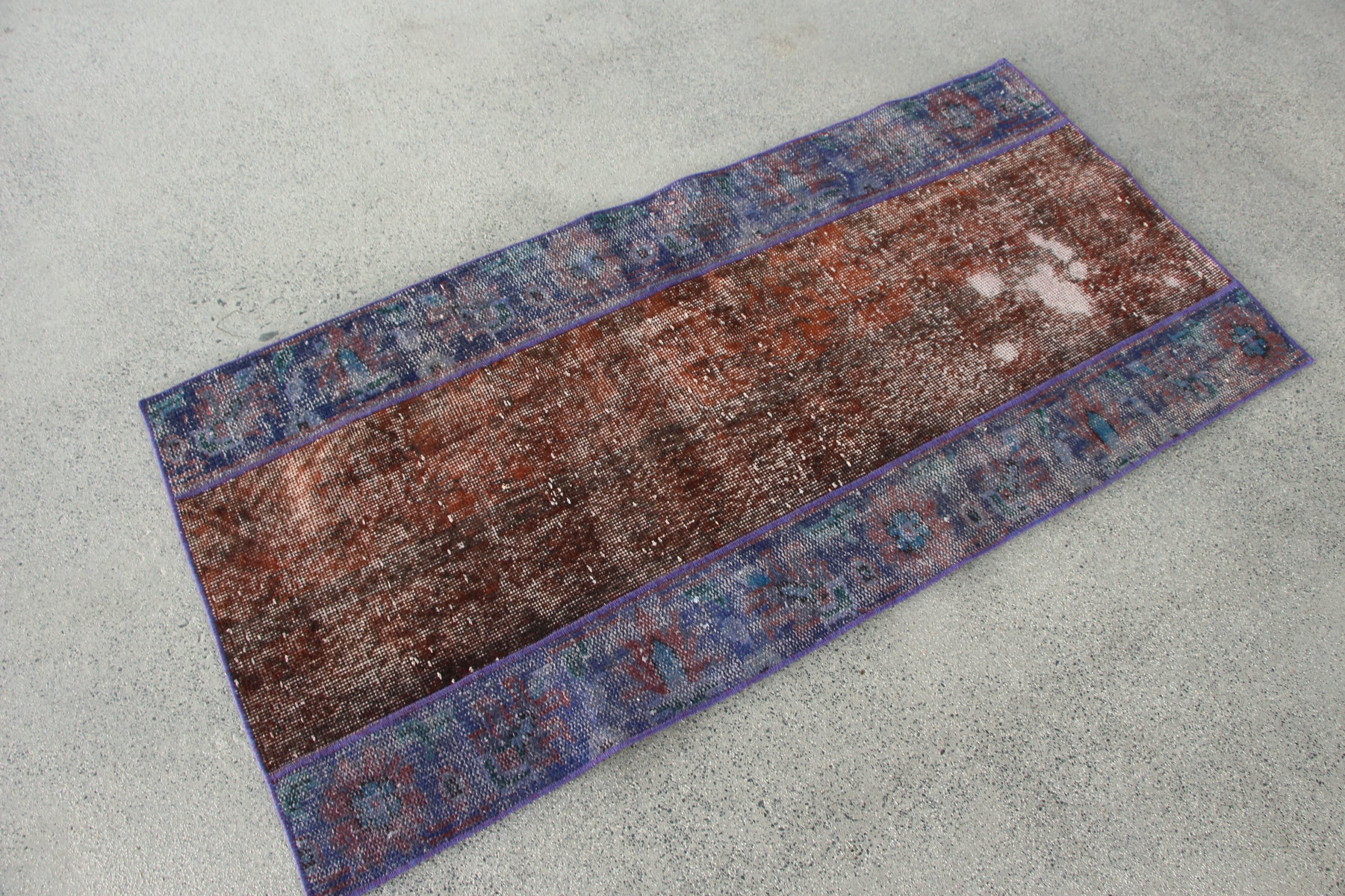 Turkish Rug, Antique Rugs, Floor Rug, Car Mat Rug, Vintage Rug, Bathroom Rug, Brown  2.4x4.9 ft Small Rug, Home Decor Rugs