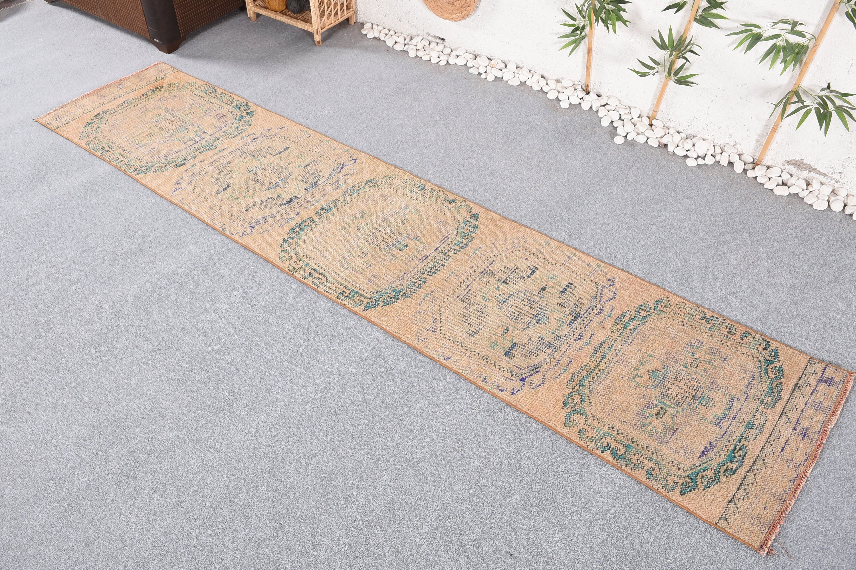 Old Rug, Hallway Rugs, 2.4x10.7 ft Runner Rug, Anatolian Rug, Corridor Rug, Brown Antique Rugs, Turkish Rugs, Home Decor Rug, Vintage Rug