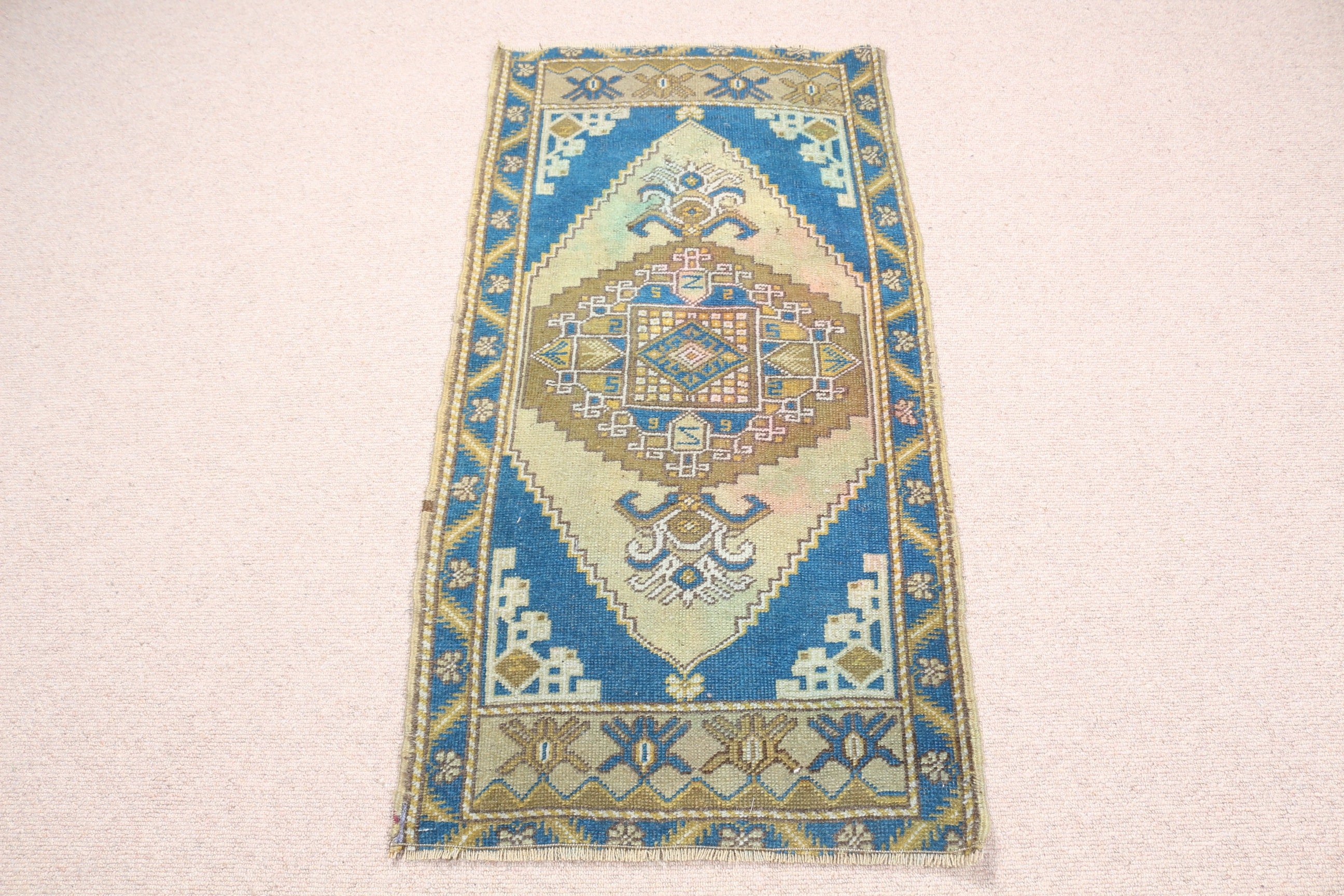 Vintage Halılar, Yeşil Mutfak Halısı, Türk Halıları, 1.9x3.6 ft Küçük Halı, Yatak Odası Halısı, Araba Paspas Halısı, Türkiye Halıları, Çocuk Halısı