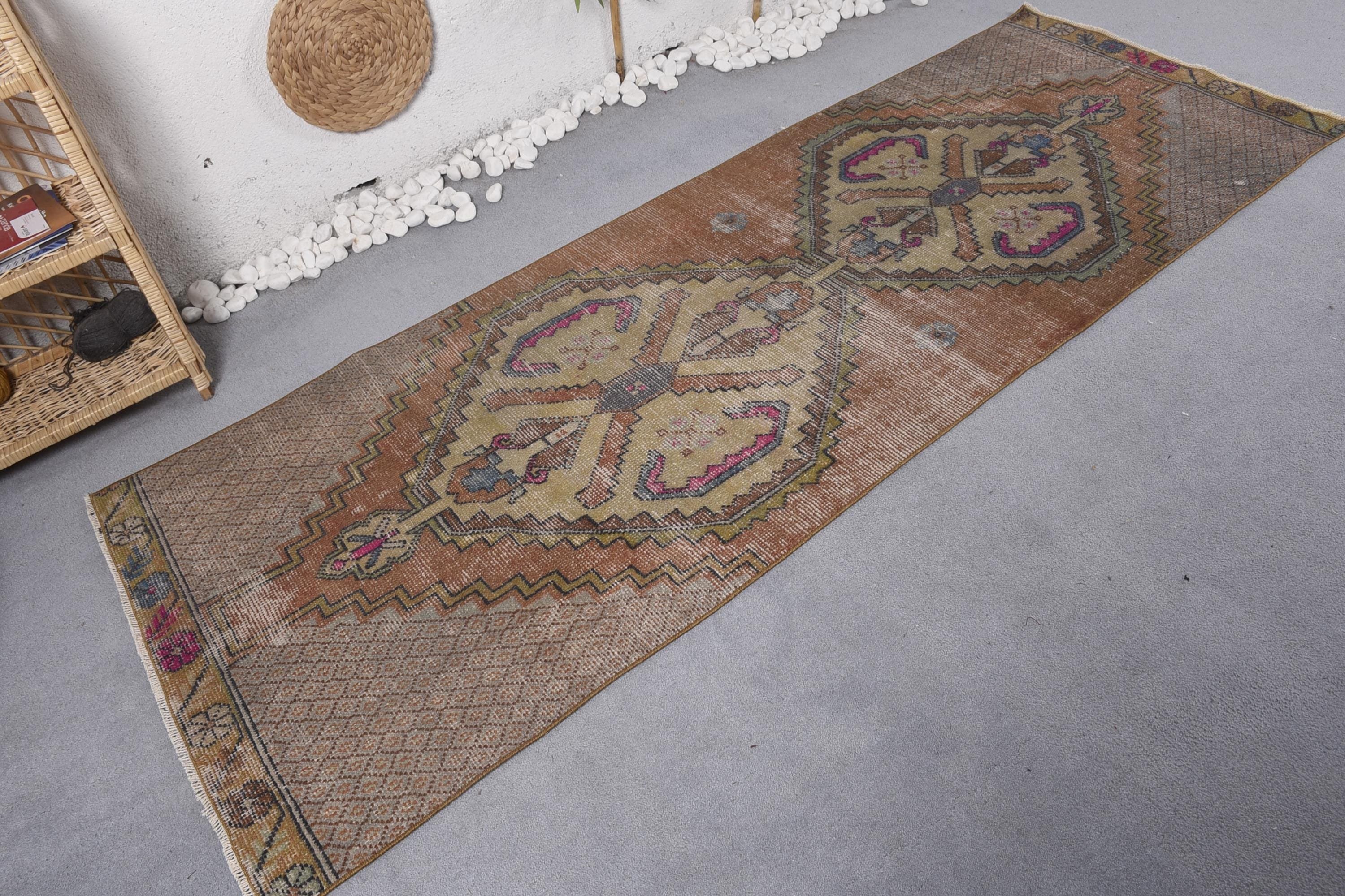 Kırmızı Antika Halı, Oushak Halı, Yer Halısı, Dekoratif Halılar, Vintage Halı, Türk Halısı, 3.2x8.1 ft Runner Halısı, Koridor Halıları, Koridor Halıları