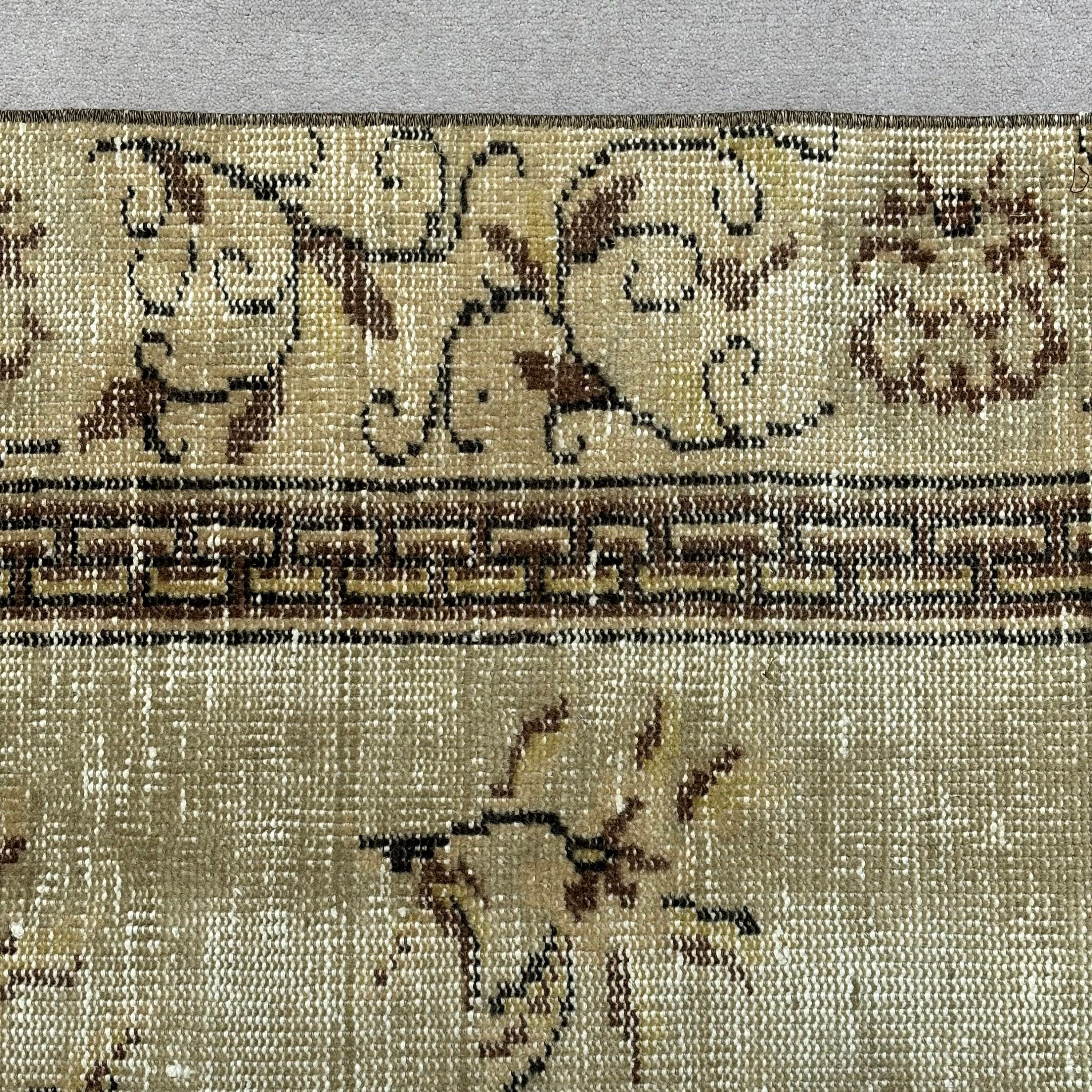 Vintage Halı, Modern Halı, Boho Halılar, Oturma Odası Halısı, Büyük Oushak Halısı, Düz Dokuma Halı, Bej 5.7x9.9 ft Büyük Halı, Türk Halısı