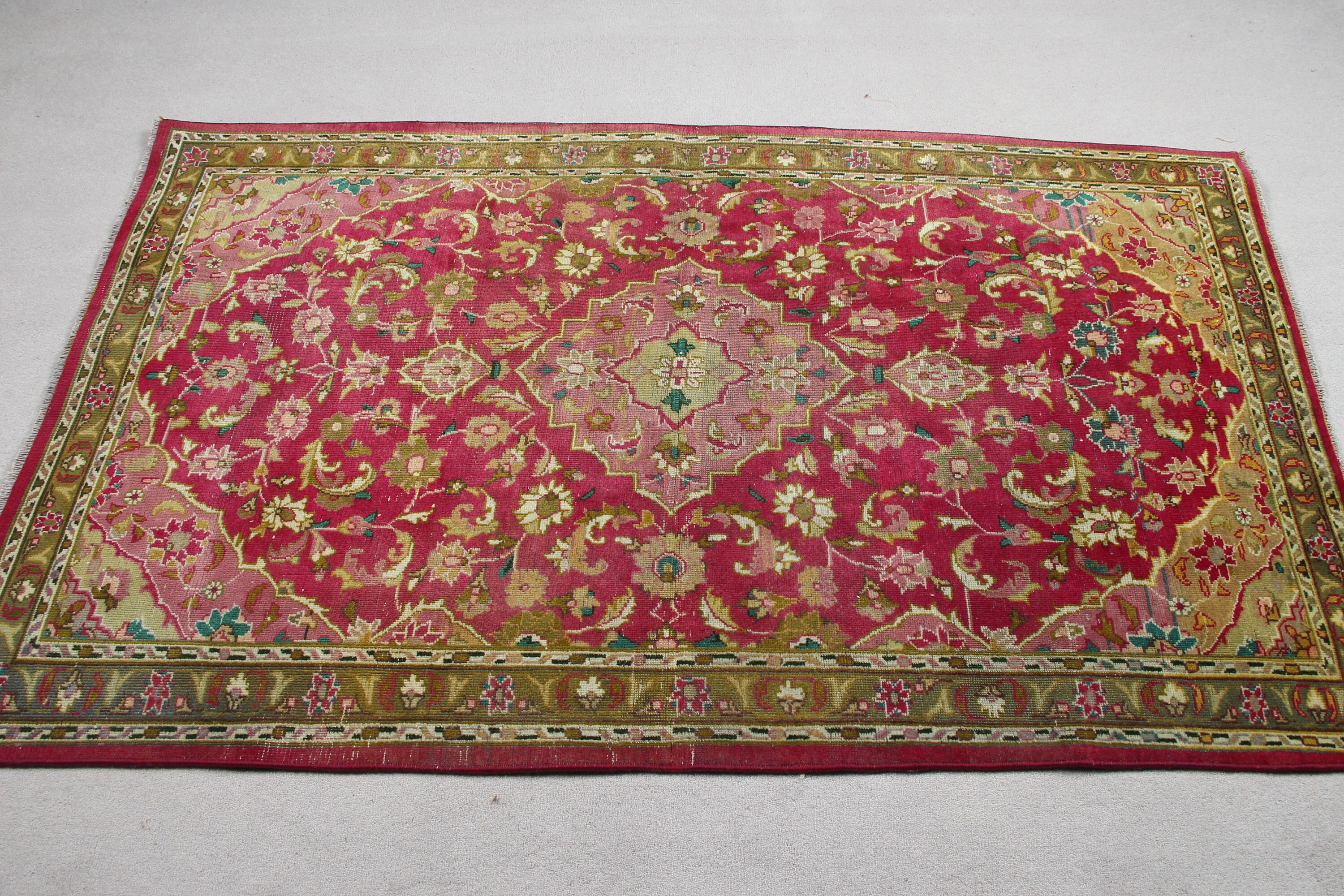 Pembe Fas Halıları, Çocuk Halıları, Mutfak Halısı, Pastel Halı, 3,4x6 ft Aksan Halıları, Vintage Halı, Türk Halısı, Yatak Odası Halıları, Antika Halılar