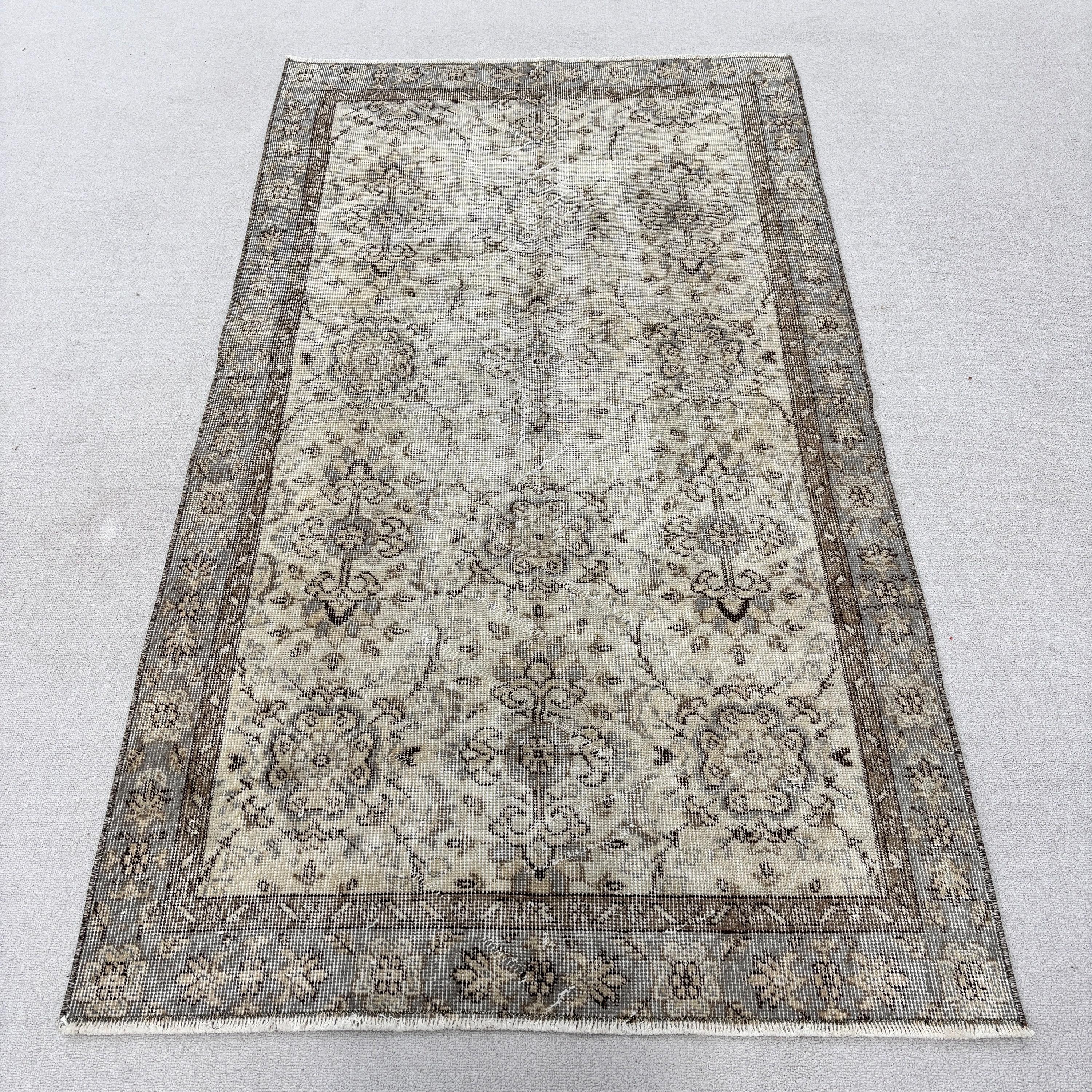 Türk Halısı, Dekoratif Halılar, Yün Halılar, Yatak Odası Halısı, Antika Halı, Kahverengi Soğuk Halı, Vintage Halılar, Yatak Odası Halıları, 3,6x6,3 ft Accent Halılar