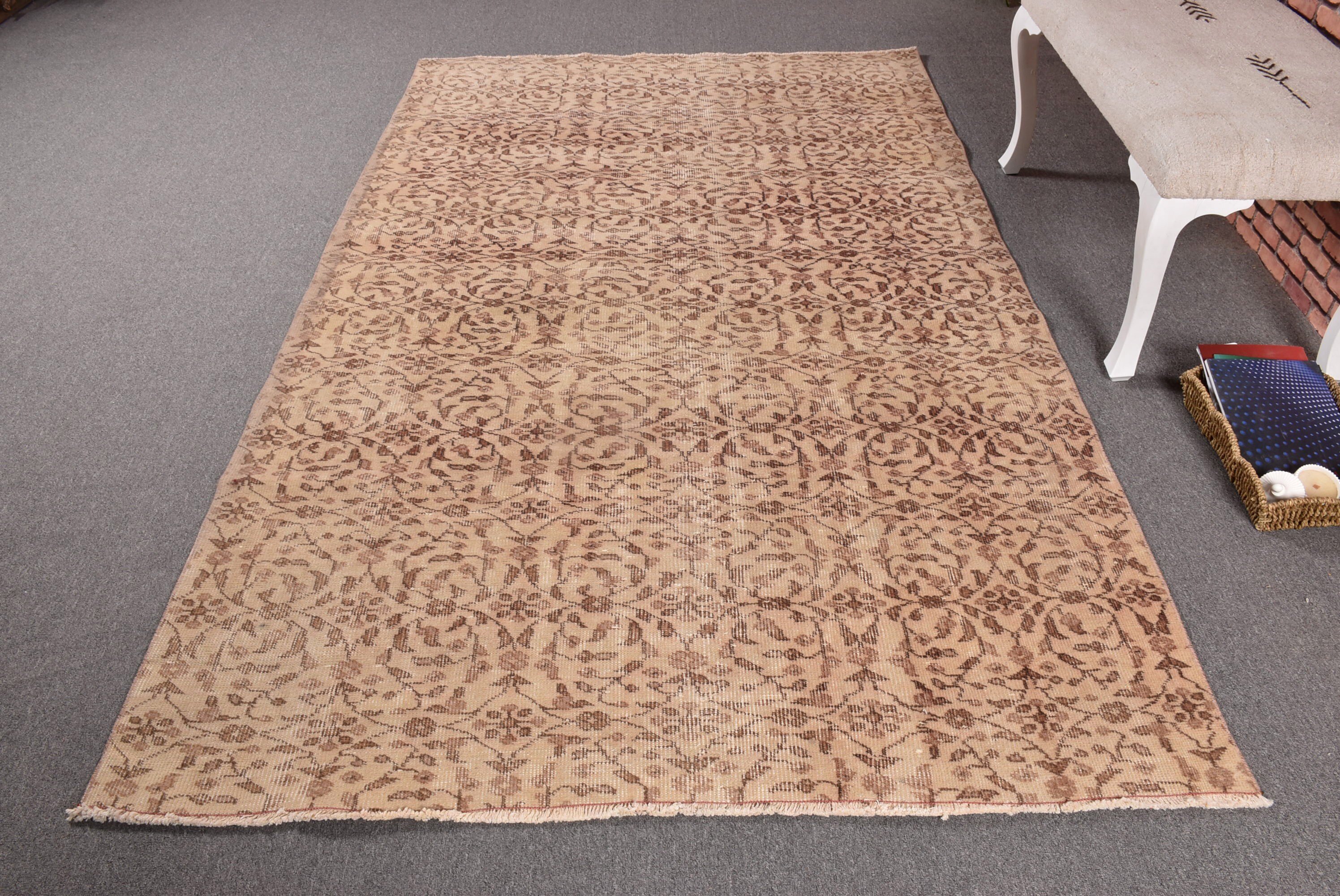 Beige Luxury Rugs, Living Room Rug, Oriental Rug, Vintage Rug, Vintage Area Rugs, Turkish Rug, Handwoven Rugs, 4.9x7.8 ft Area Rugs