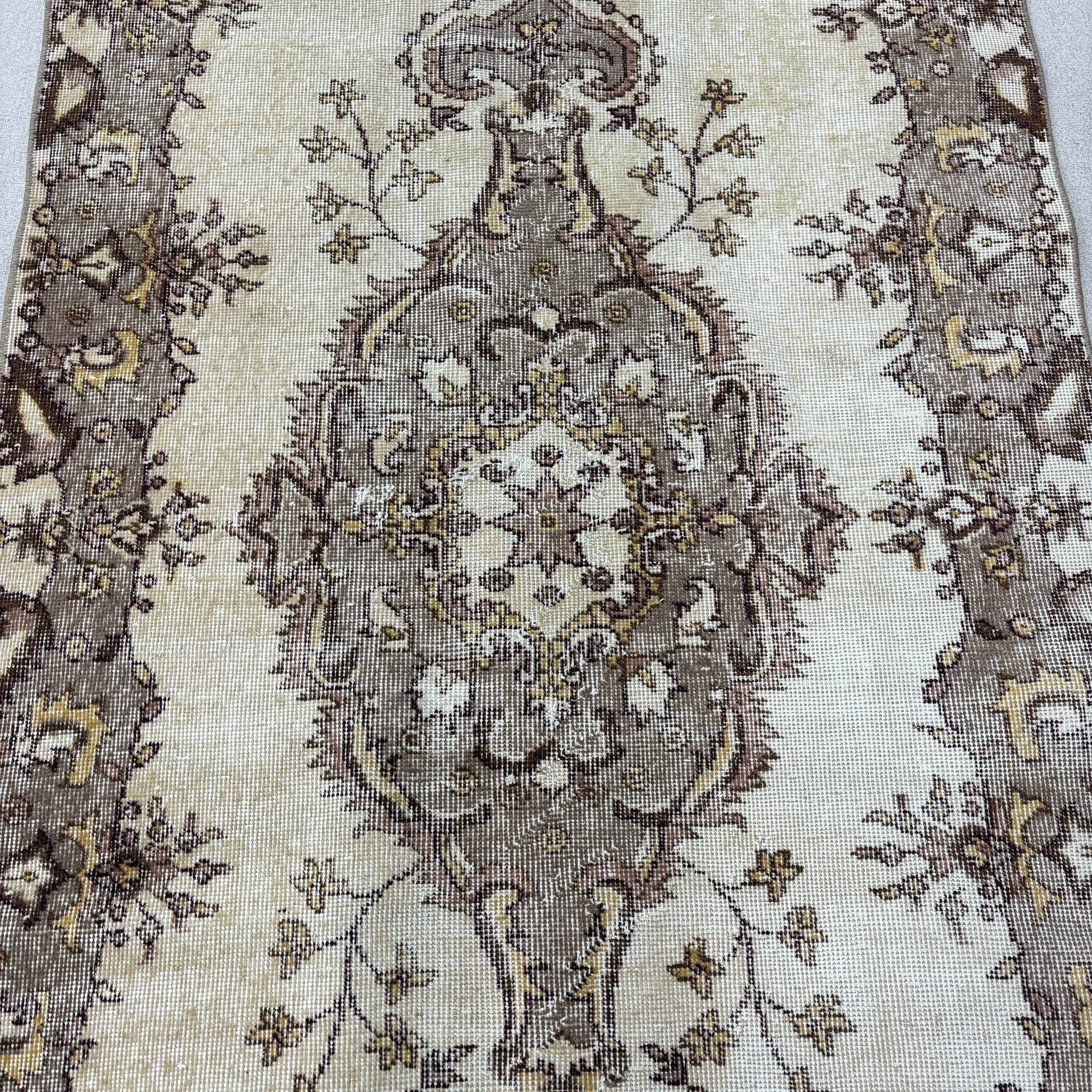 Yatak Odası Halıları, Boho Bölge Halısı, Vintage Halı, 3,7x7,2 ft Alan Halıları, Bej Nötr Halılar, Düz Dokuma Halılar, Türk Halıları, Anadolu Halıları