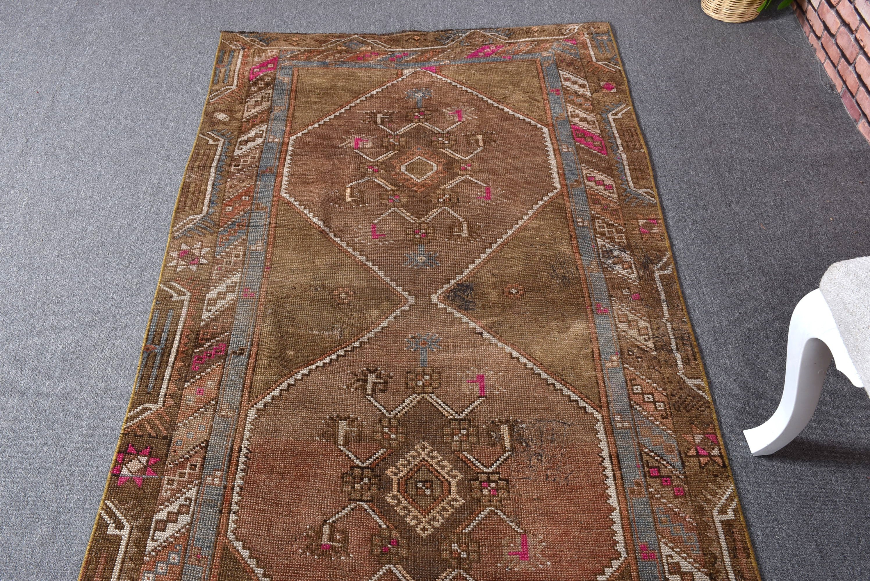 Türk Halıları, Beni Ourain Runner Halıları, 3.4x12 ft Runner Halıları, Bronz Ev Dekorasyonu Halıları, Boho Halıları, Düz Dokuma Halıları, Oryantal Halı, Vintage Halılar