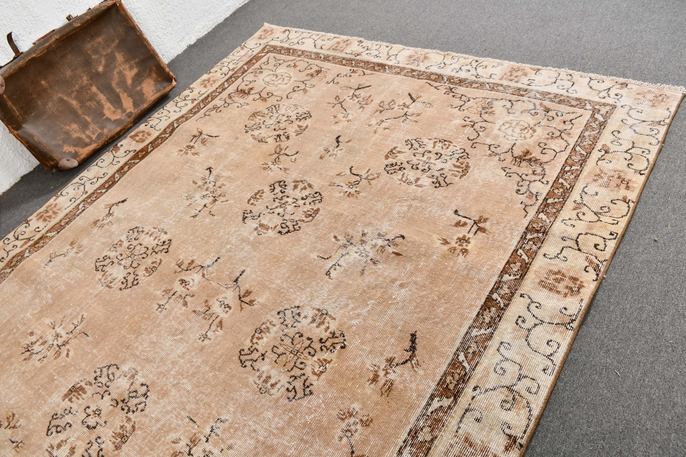 Salon Rugs, Moroccan Rug, Beige Kitchen Rug, Antique Rugs, Turkey Rug, Vintage Rugs, 6.8x10.1 ft Large Rug, Living Room Rug, Turkish Rugs